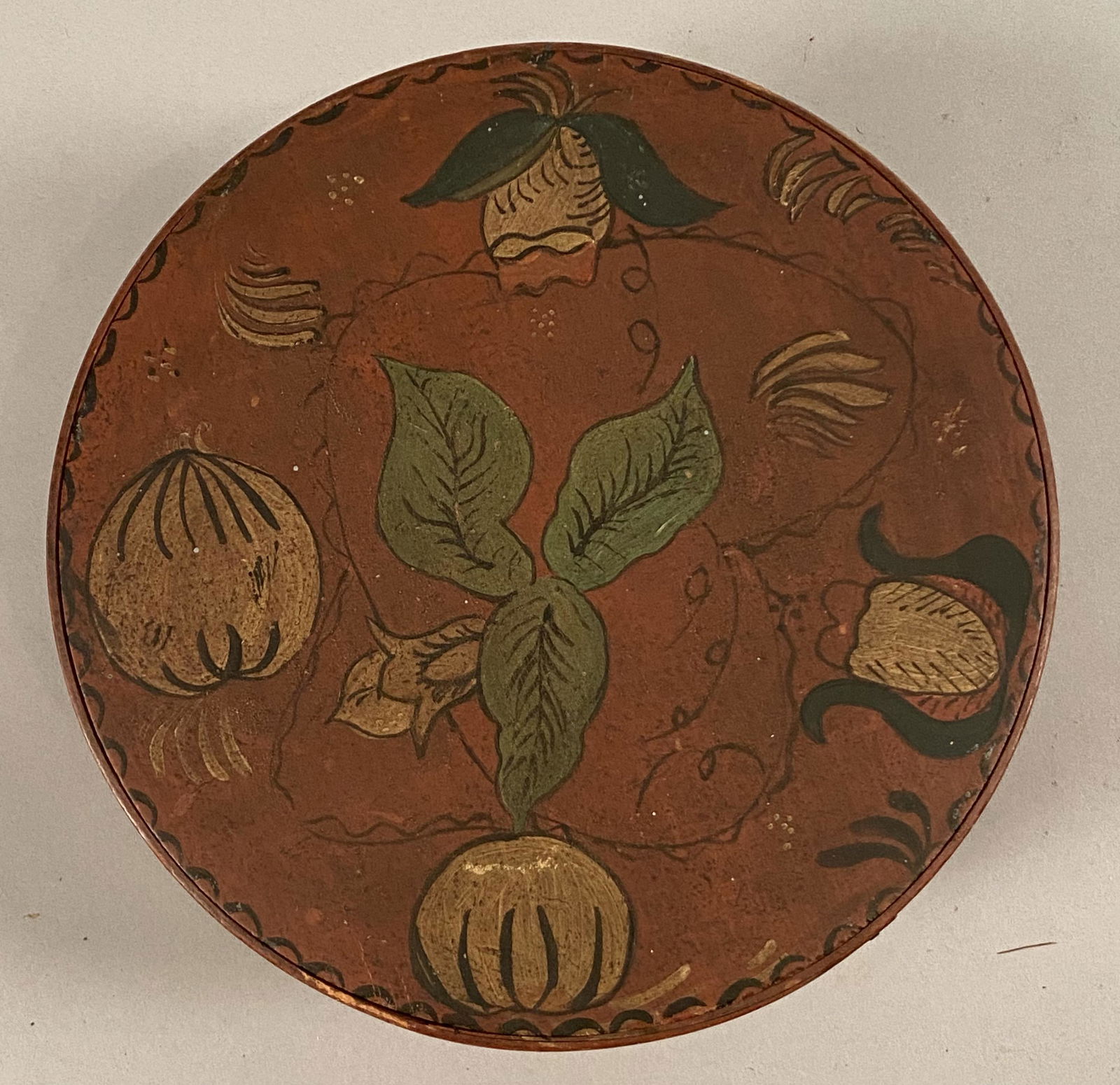 Paint Decorated Round Pantry Box (1 of 6)