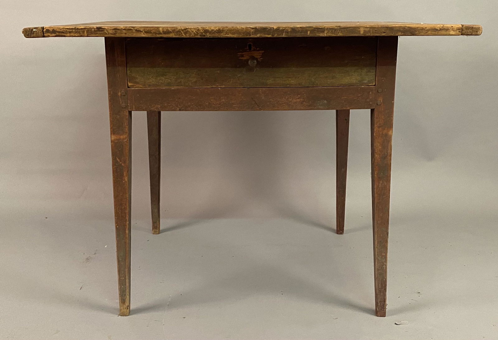 18th C 1 Drawer Tap Table in Paint (1 of 8)