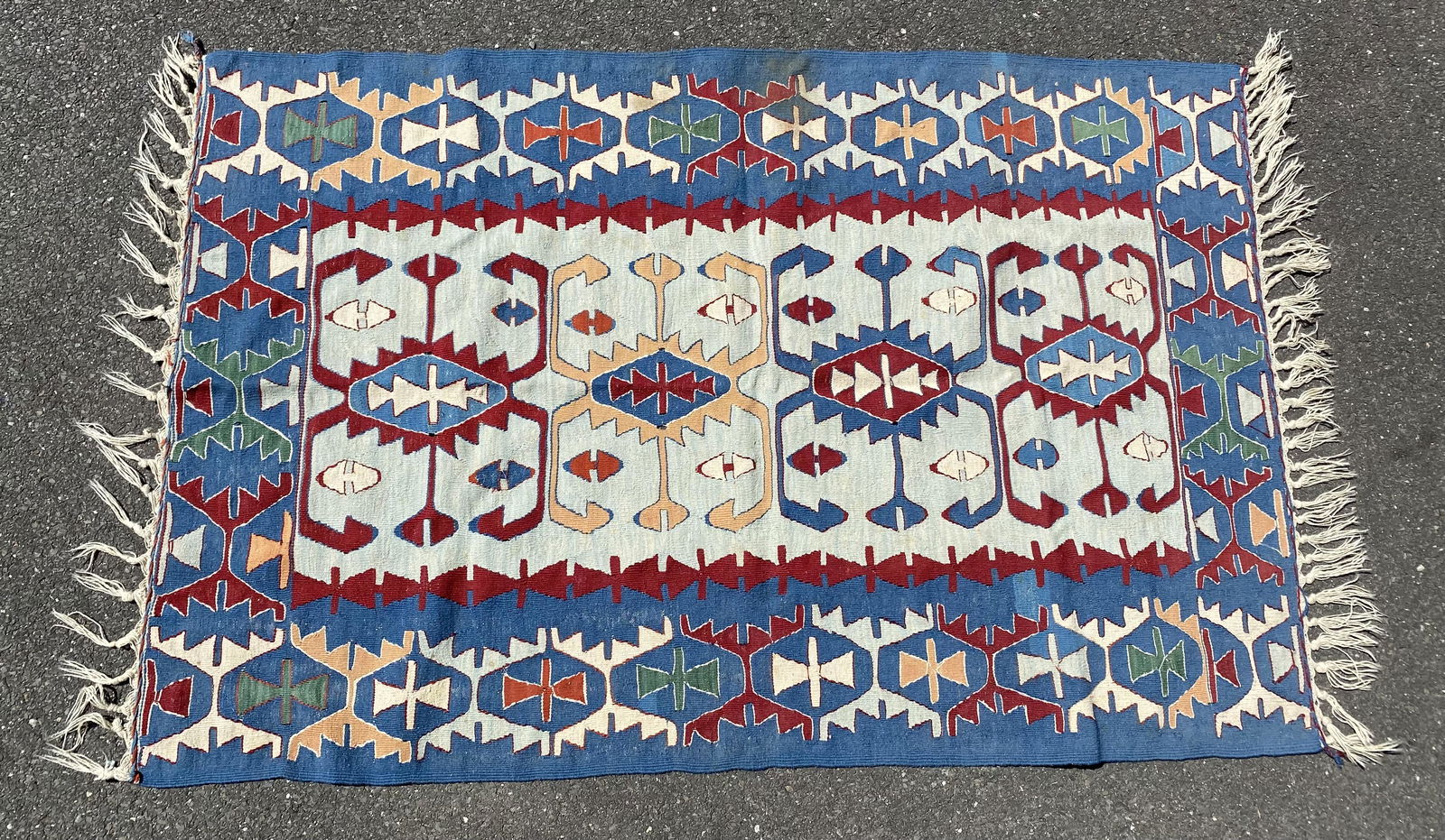 Small Killim Area Rug w/Stylized Geometric Patterns (1 of 6)