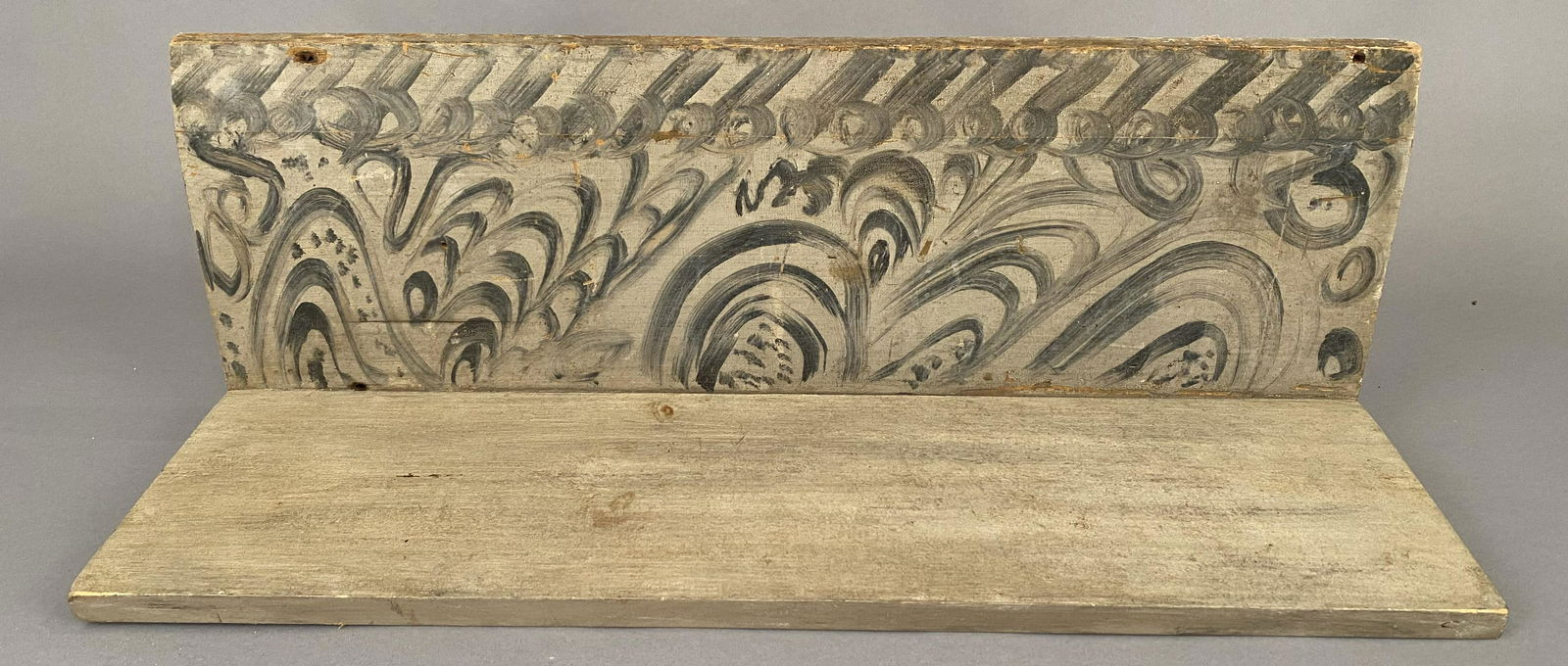 Antique Wall Shelf w/Folk Art Paint Decoration (1 of 7)
