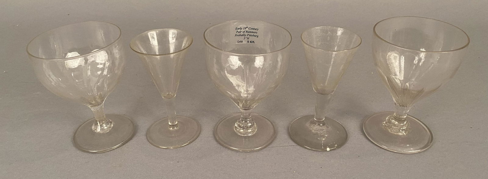 5 Early Footed Rummer/Wine Glasses (1 of 7)