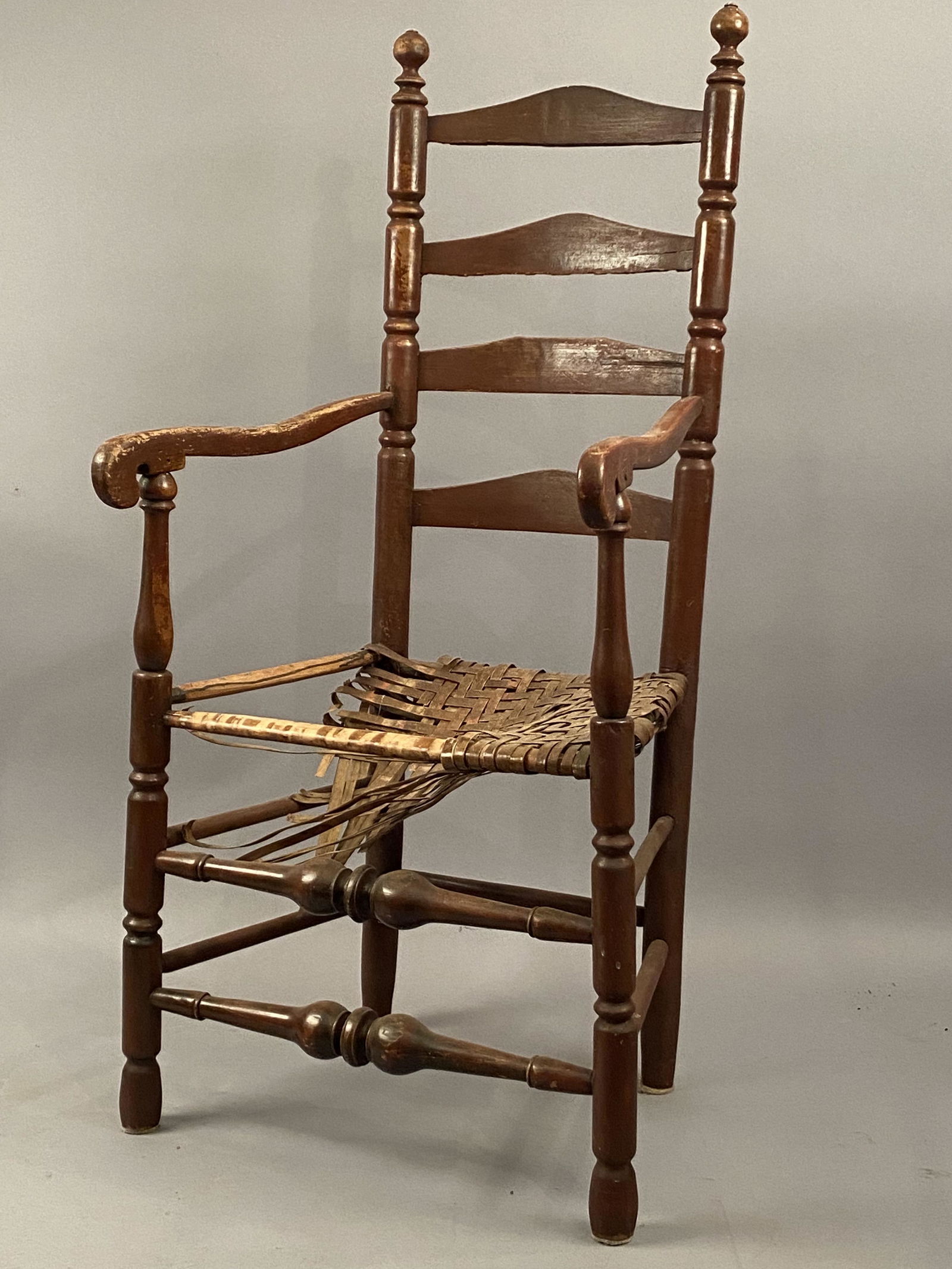 18th C Ladderback Armchair in Red Paint (1 of 7)