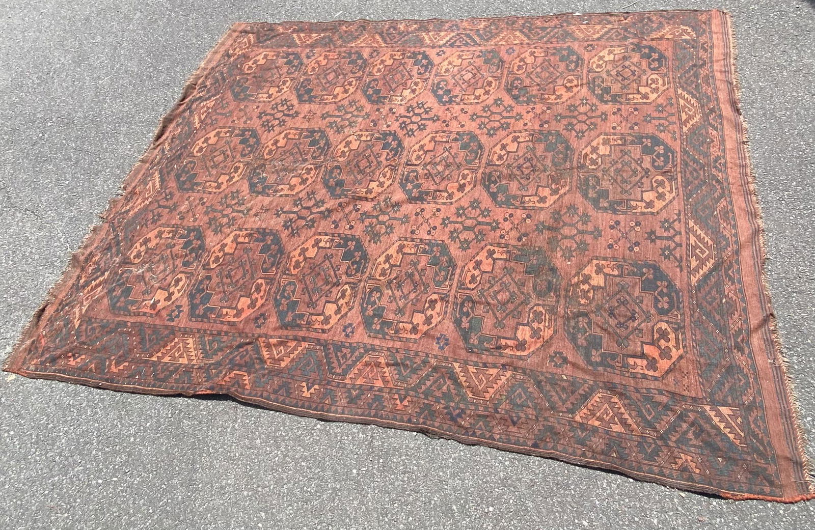 Antique Bokhara Oriental Rug-Red/Blue (1 of 6)