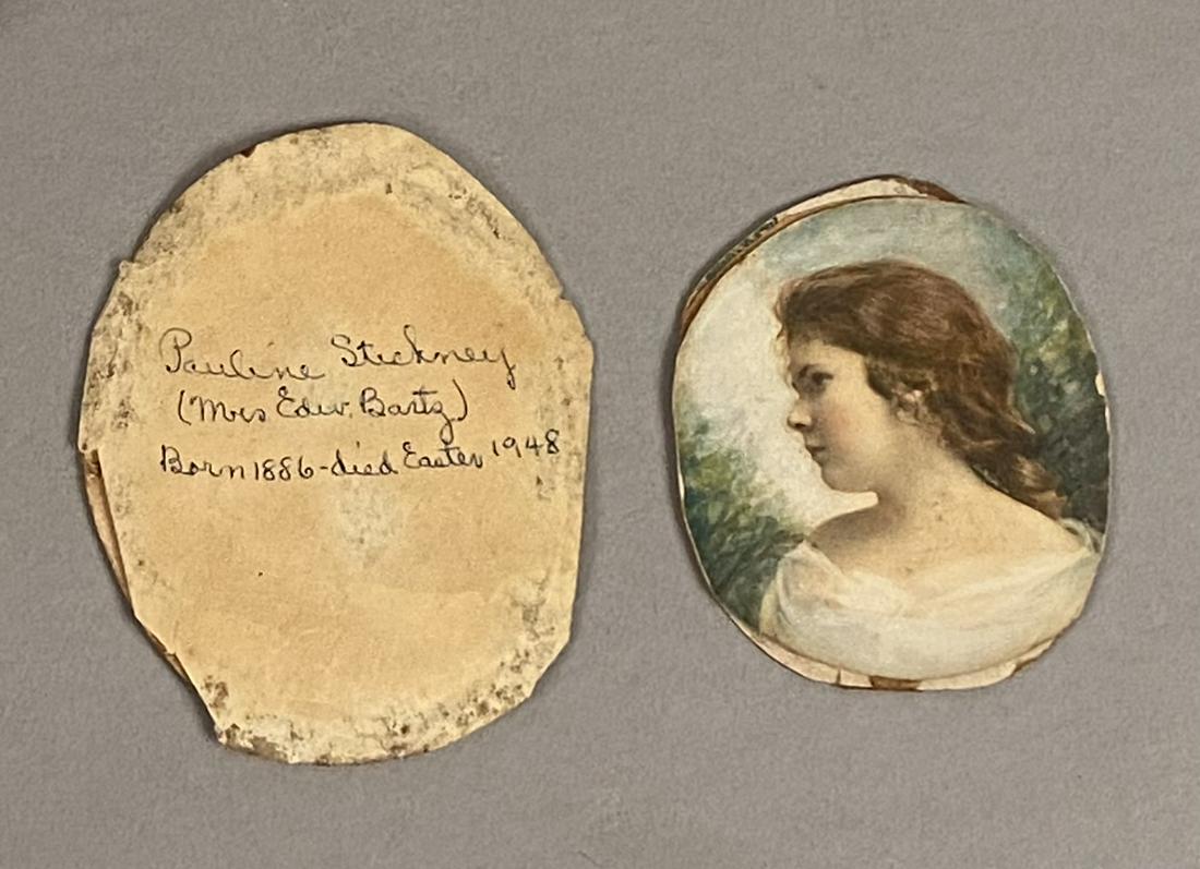 Miniature Oval Watercolor of Pauline Stickney (1 of 3)