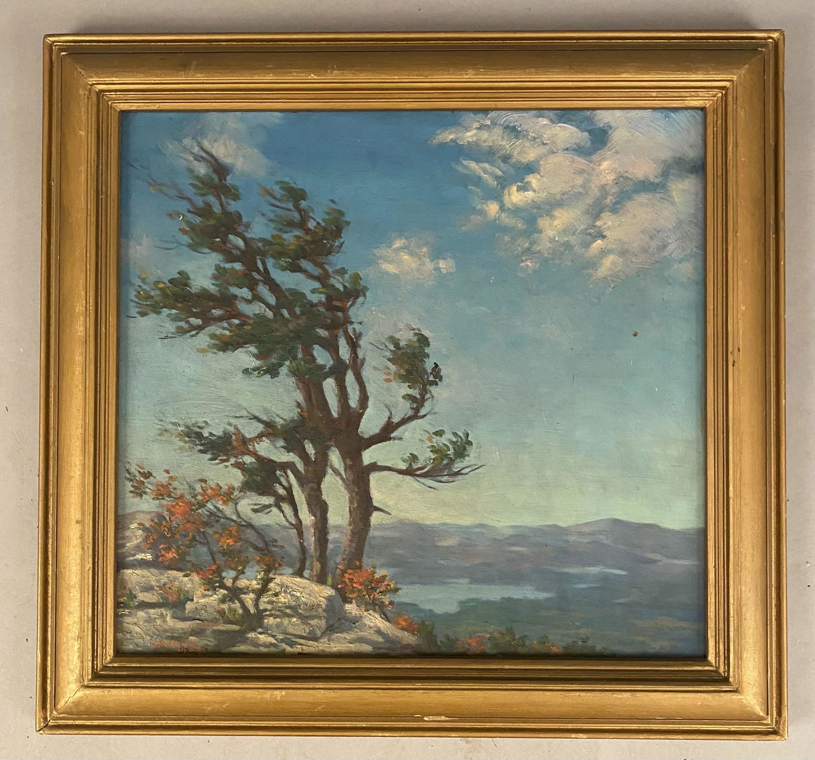 Kahill Oil on Canvas-Windblown Trees in Mountains (1 of 4)