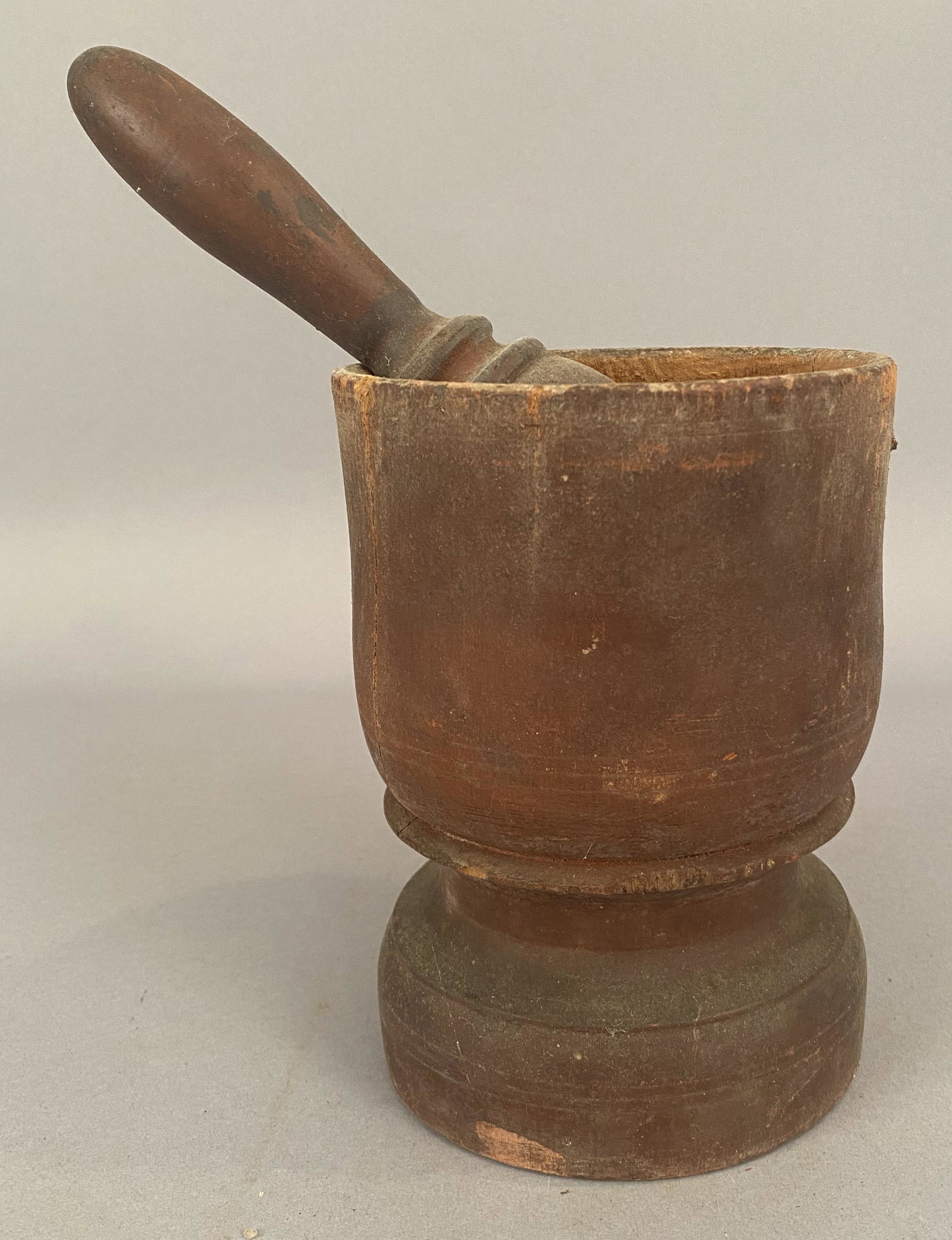 Wooden Mortar & Pestle: Wooden mortar and pestle in original condition. Diameter 5 1/2"