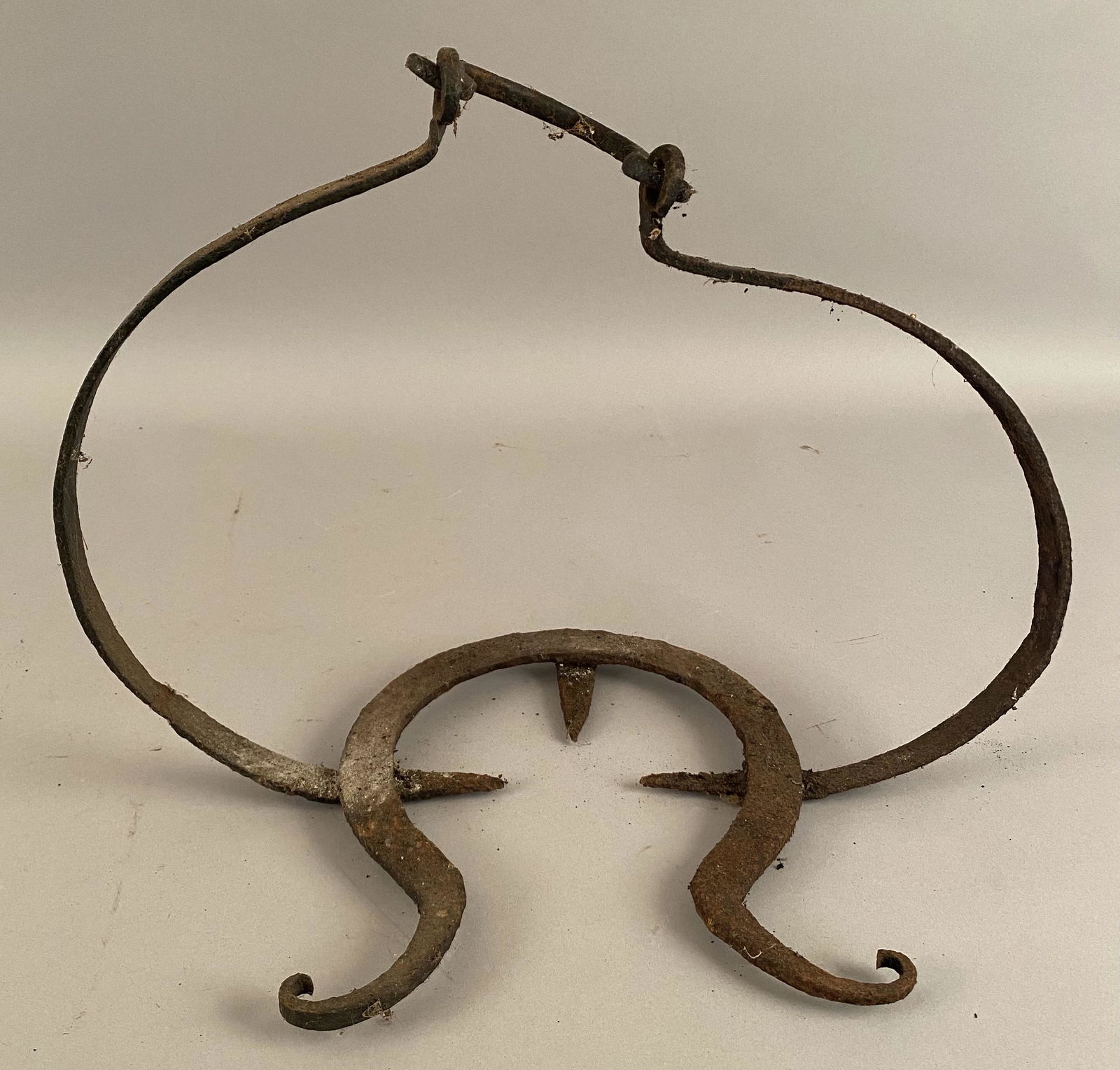 Rare 18th C Wrought Iron Pot Holder (1 of 5)