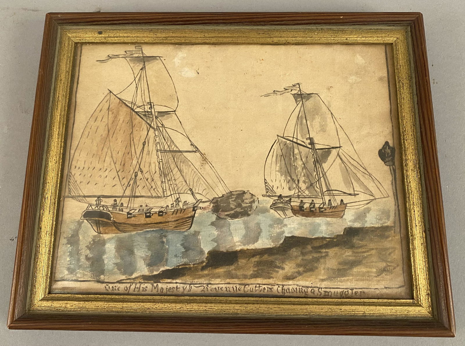 Watercolor on Paper-Cutter "Chasing a Smuggler" (1 of 5)