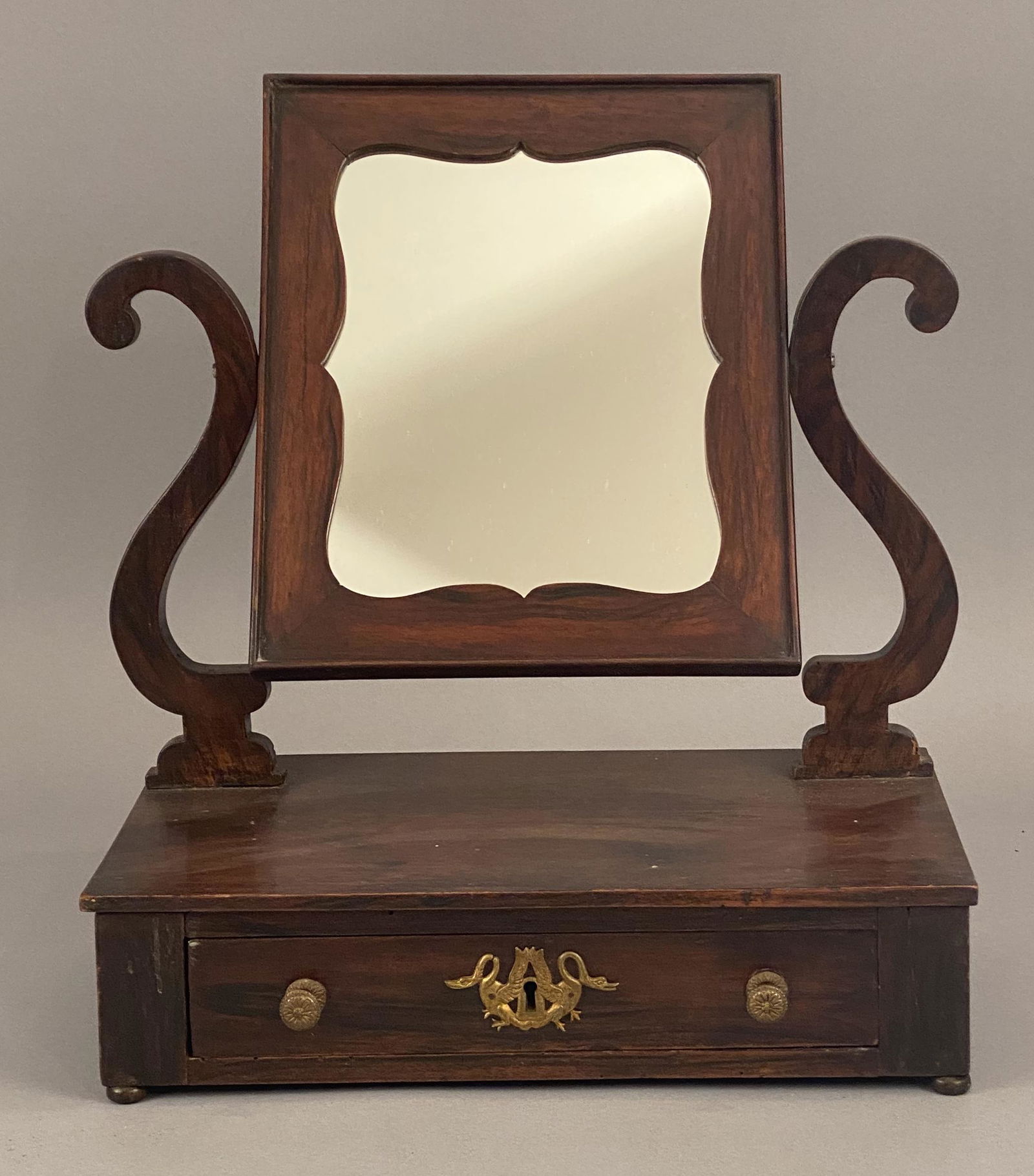 1 Drawer Federal Shaving Mirror w/Swan Escutcheon (1 of 6)