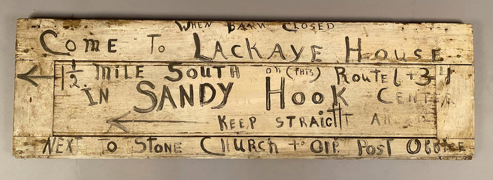 Vintage Sandy Hook Sign on Antique Door (1 of 6)