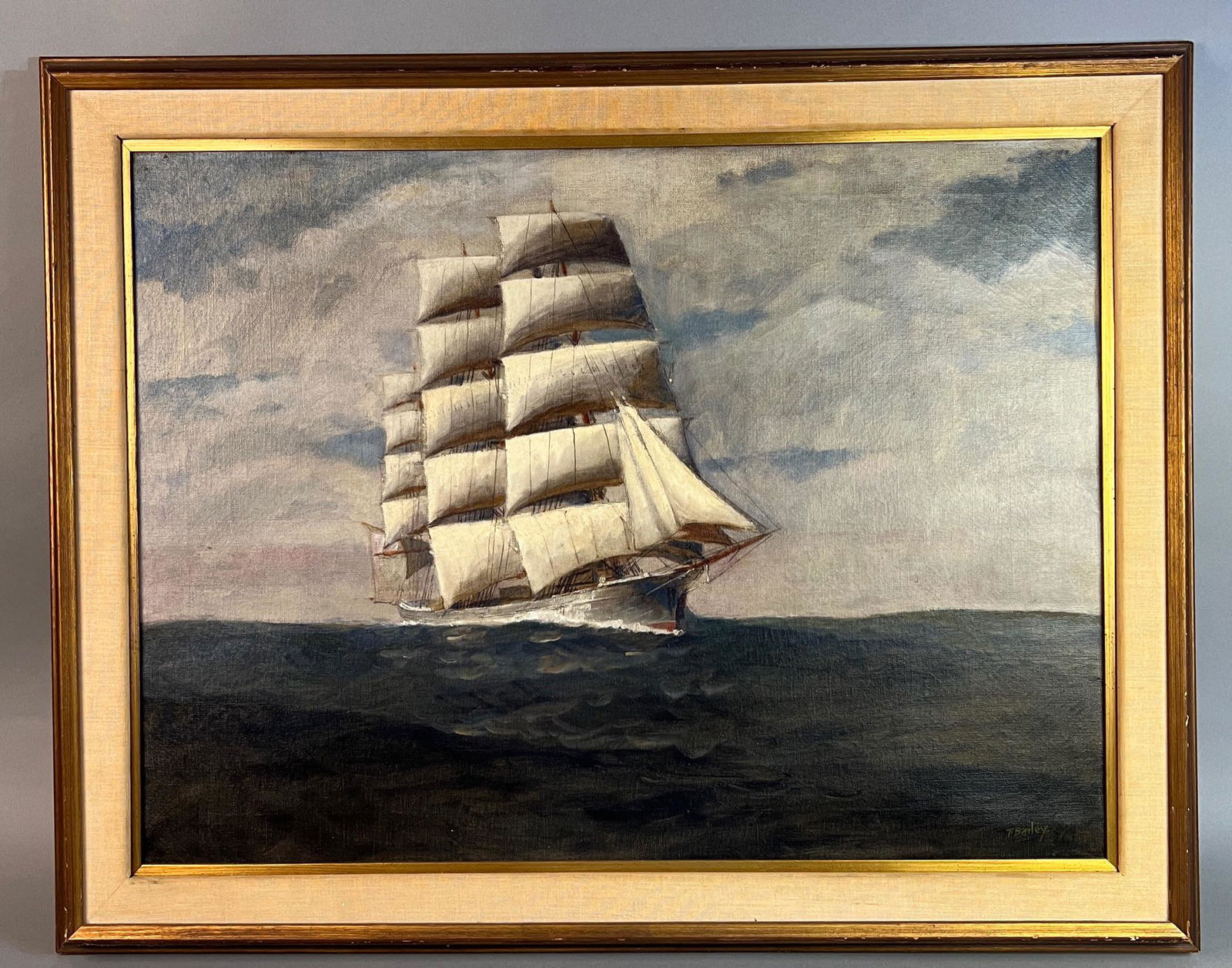 T Bailey o/c Schooner on the Ocean (1 of 4)