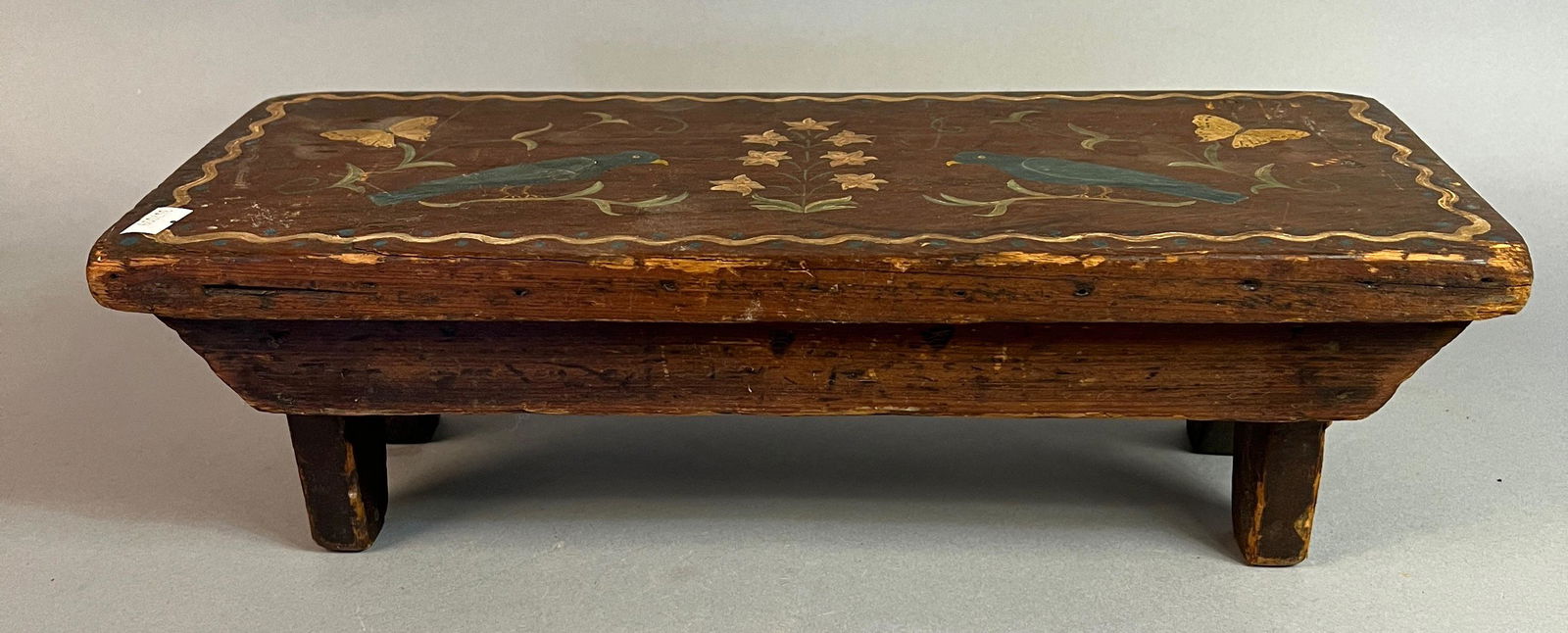 19th c Paint Decorated Cricket Stool (1 of 5)