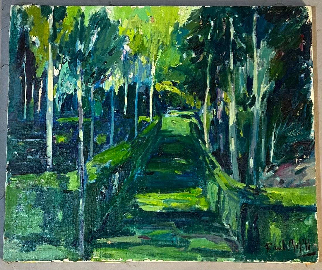 Fidel Bofill Impressionist o/c VERDS: Fidel Bofill impressionist oil on canvas titled VERDS. Signed lower right.