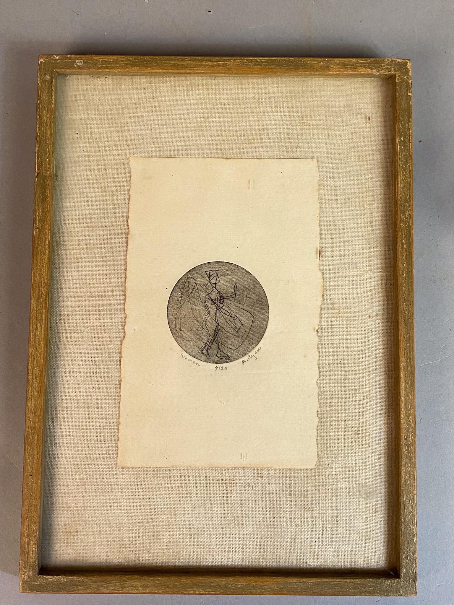 Woman Lithograph Signed A. Ryan (1 of 4)