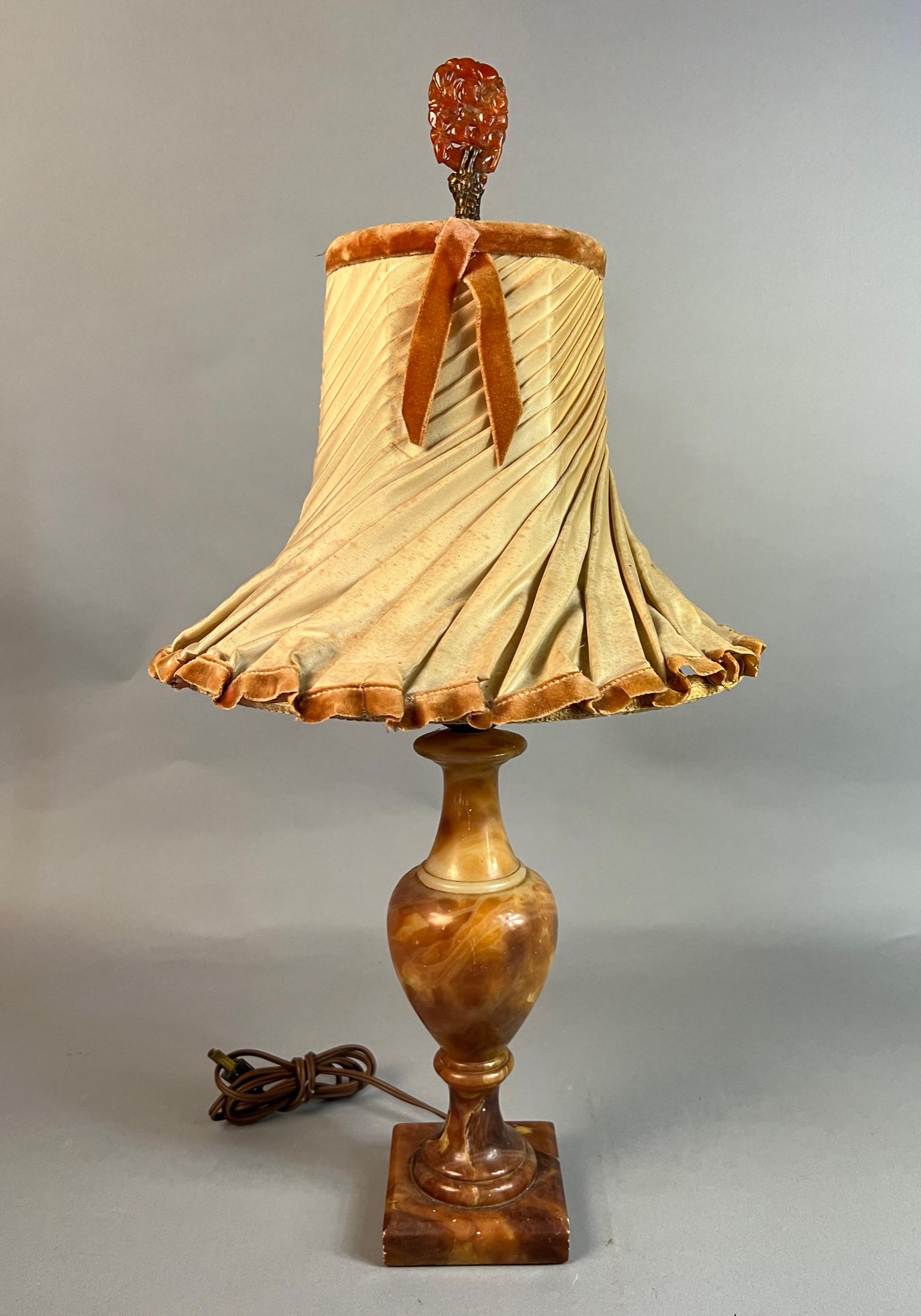 Vintage Orange Alabaster Lamp (1 of 6)