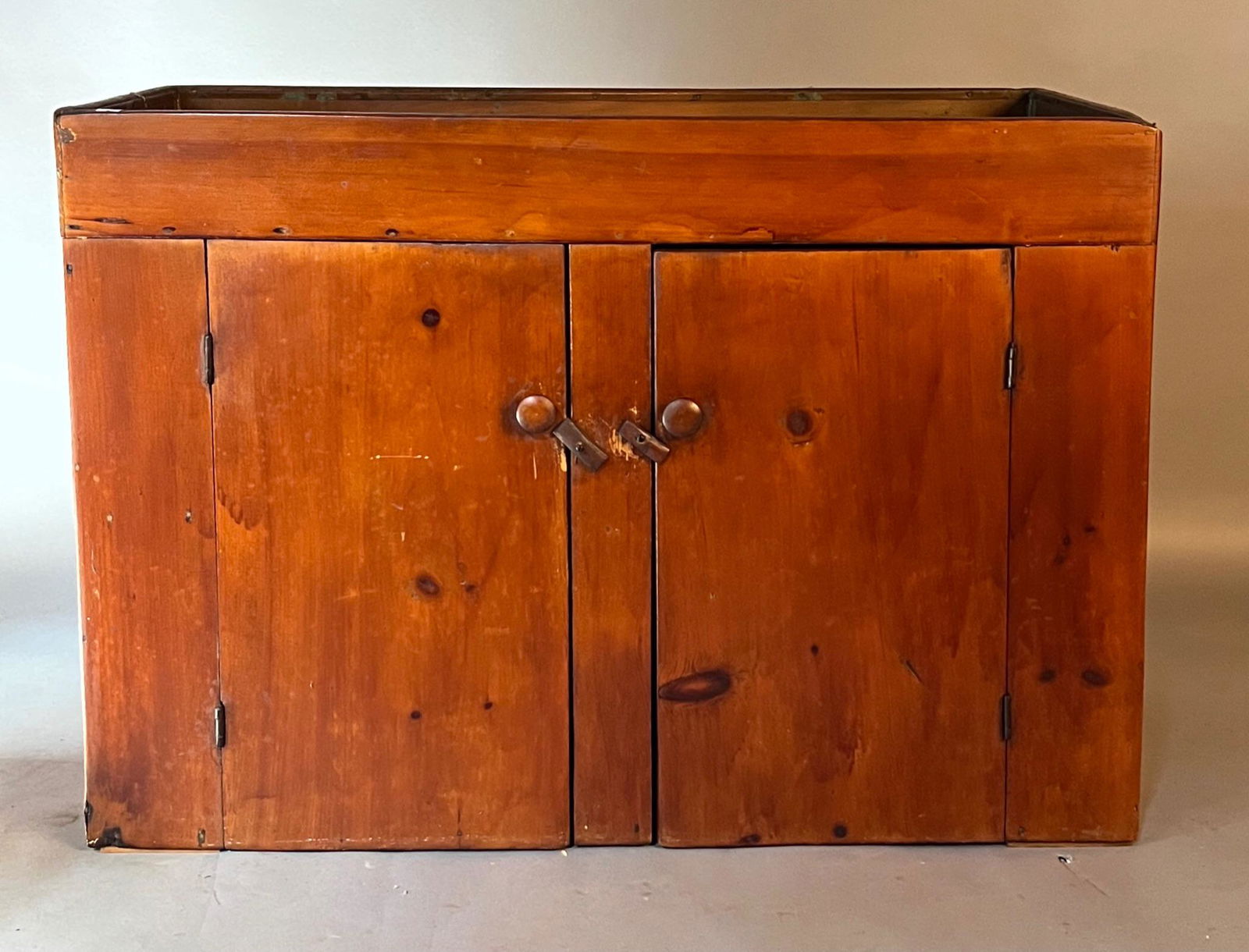 19th c Pine Dry Sink w Copper Insert (1 of 6)