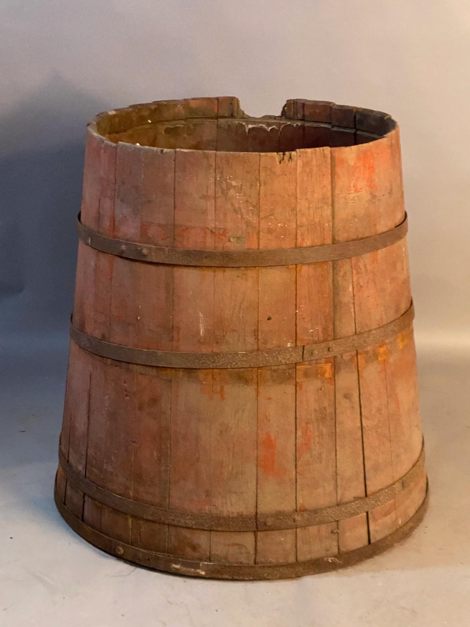 Massive Antique Firkin Shaped Barrel (1 of 4)