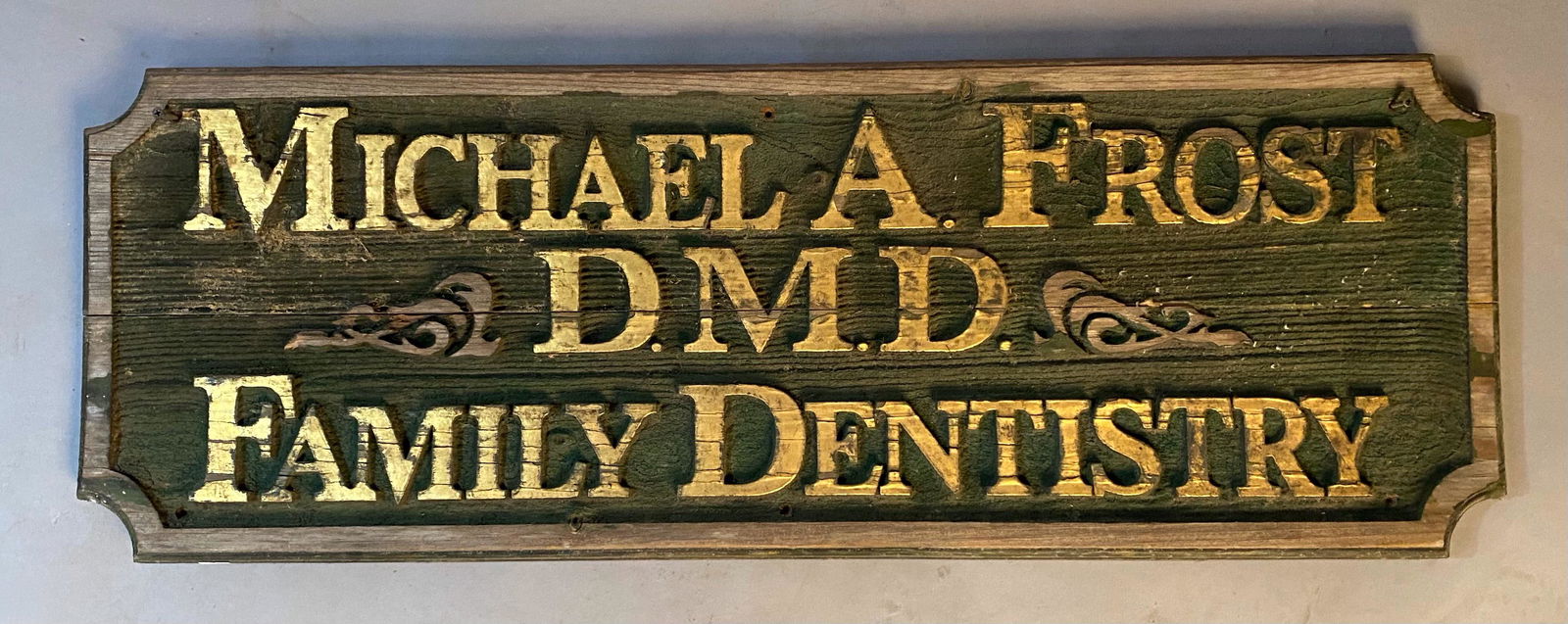 Michael A Frost Dentistry Carved Wood Sign (1 of 3)