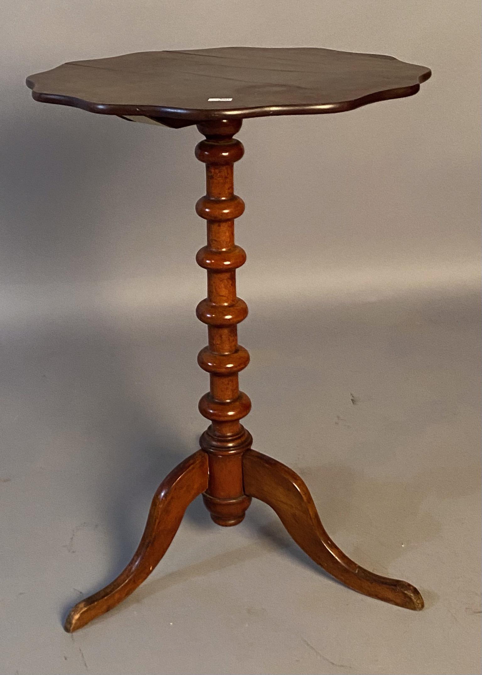 19th c Candlestand w Snake Feet (1 of 4)