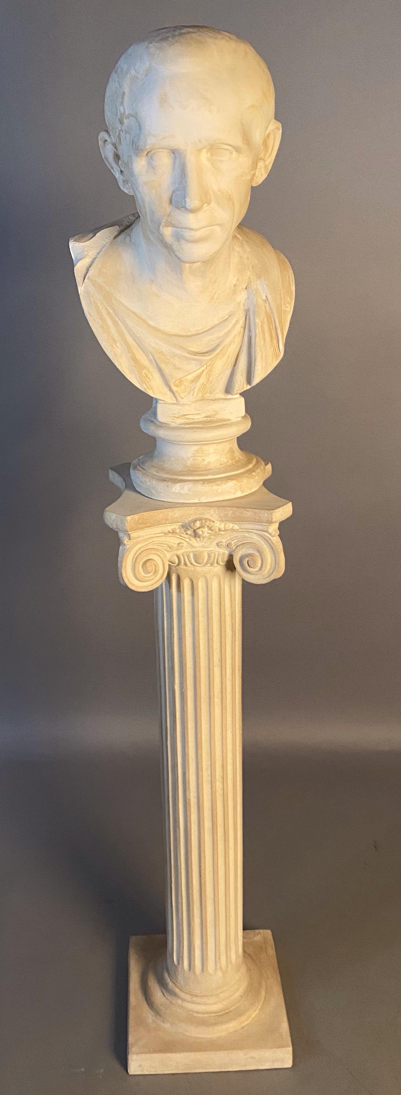 Bust of Man on Pedestal, Plaster (1 of 6)