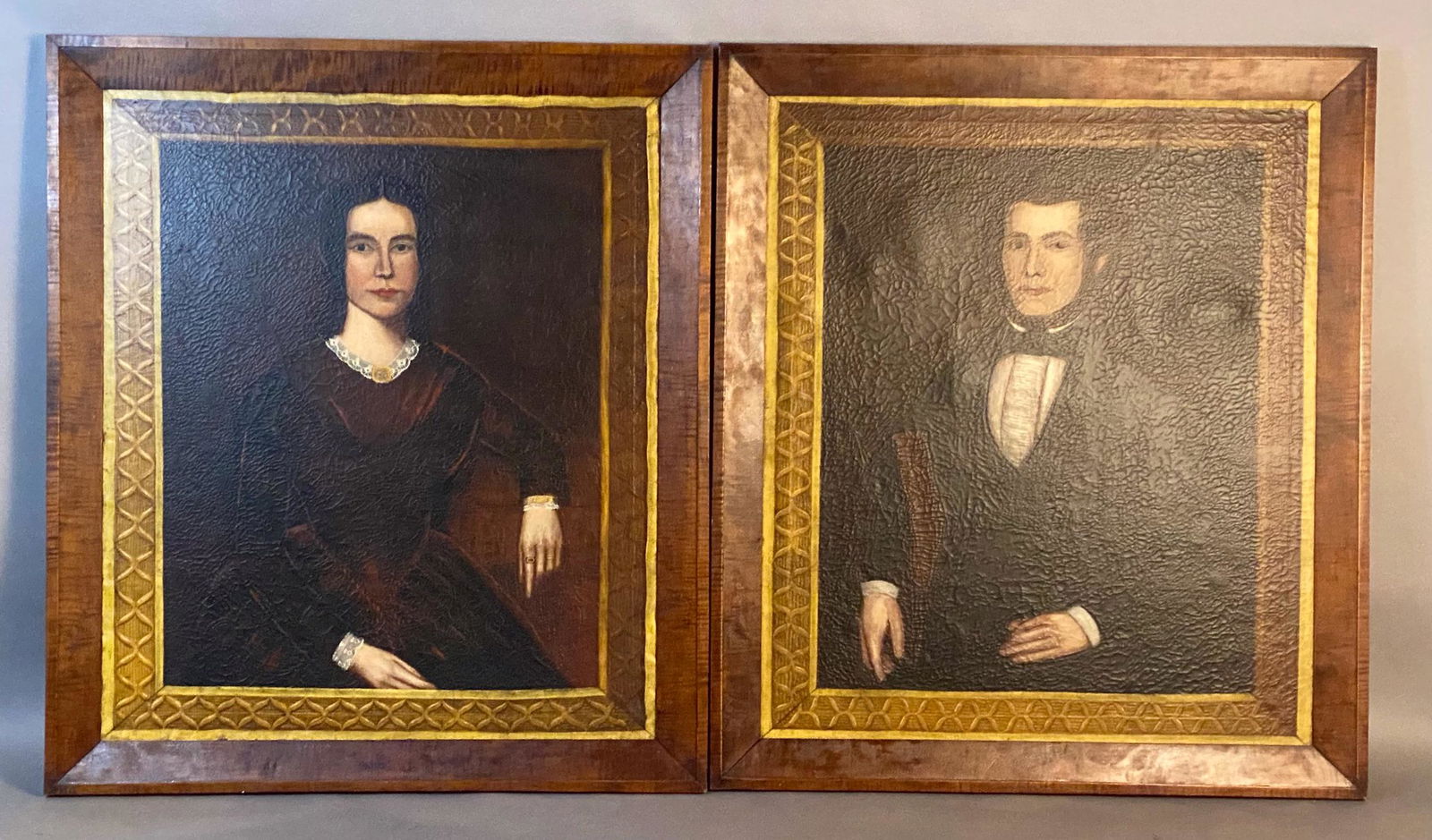 Pair of Portraits Attr Erastus Salisbury Field, Large Size (1 of 10)