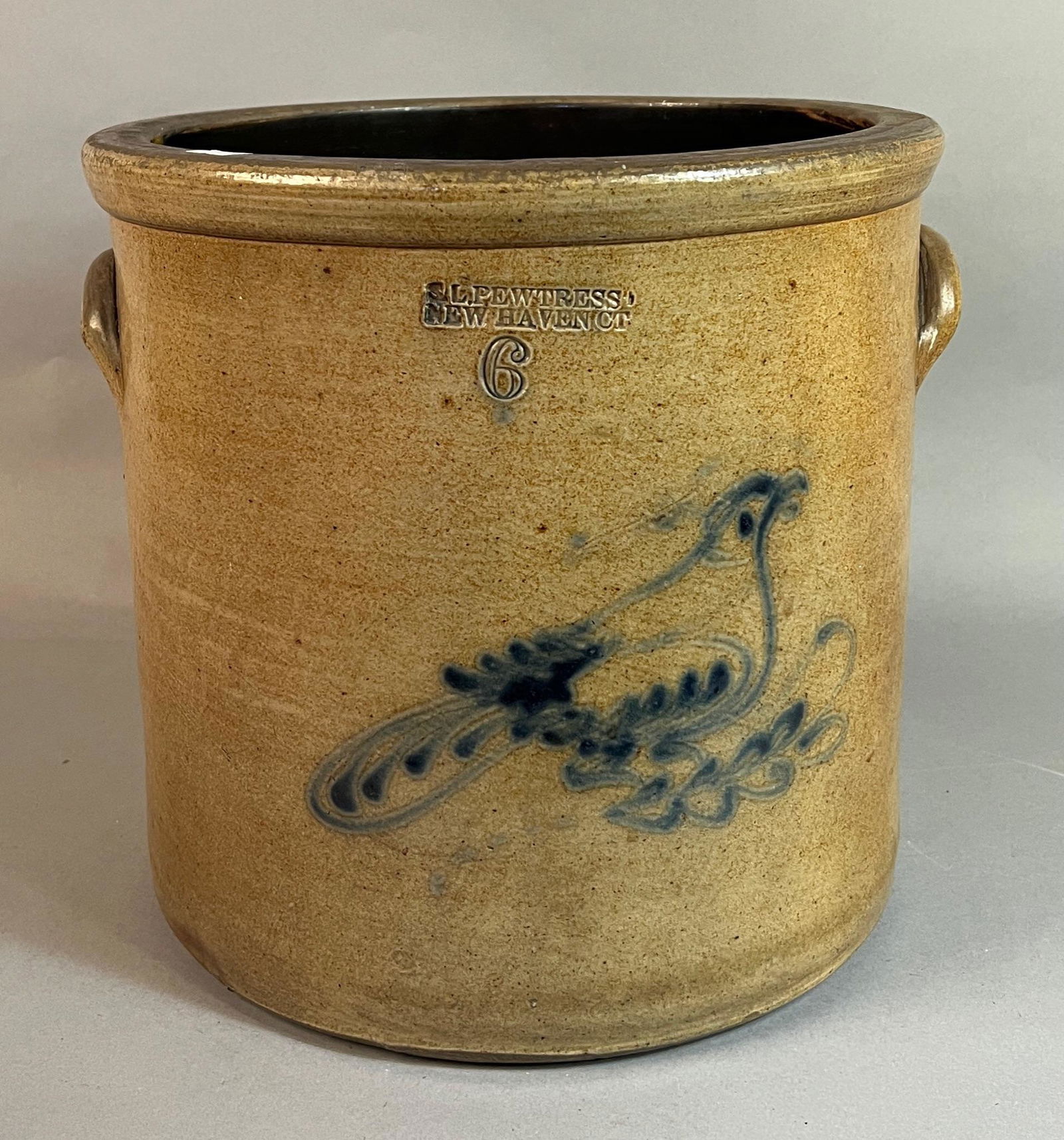 Stoneware Crock Cobalt Bird New Haven CT (1 of 7)