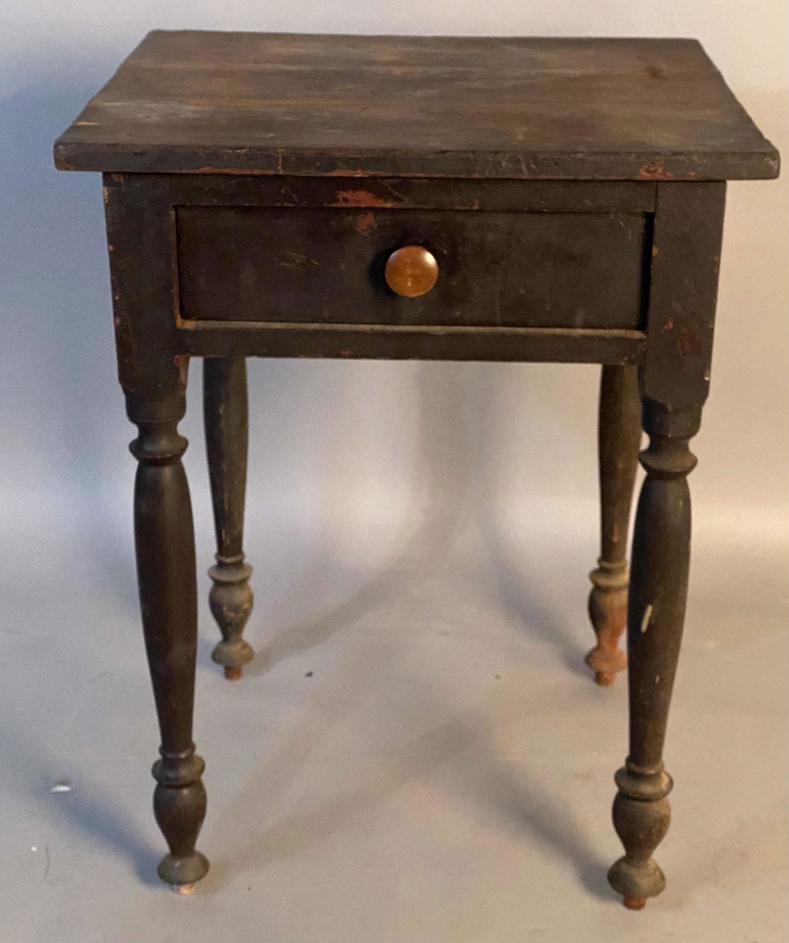 One Drawer Federal Stand w Old Black Painted Surface (1 of 5)