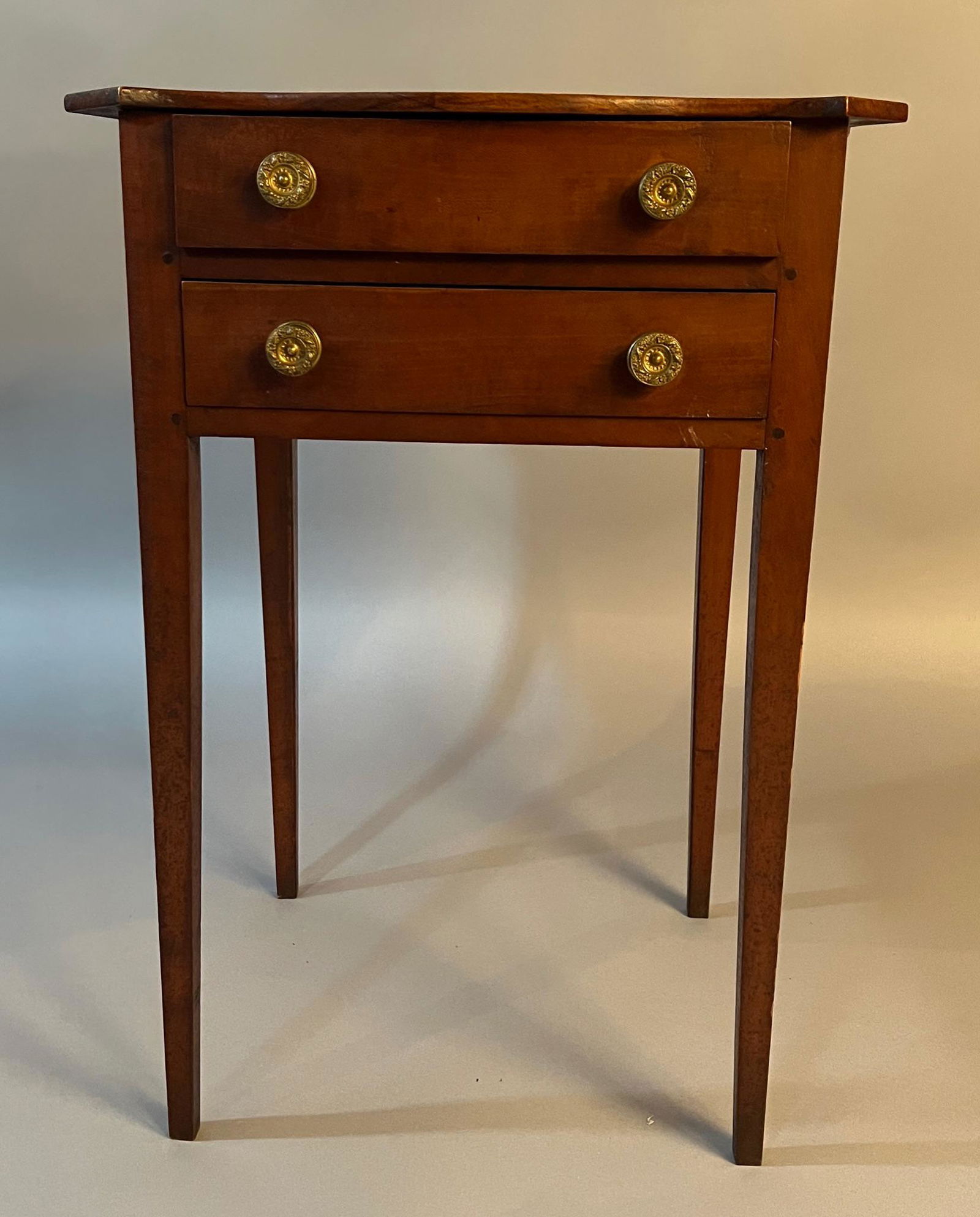 Federal Cherry Two Drawer Stand w Shaped Top (1 of 5)