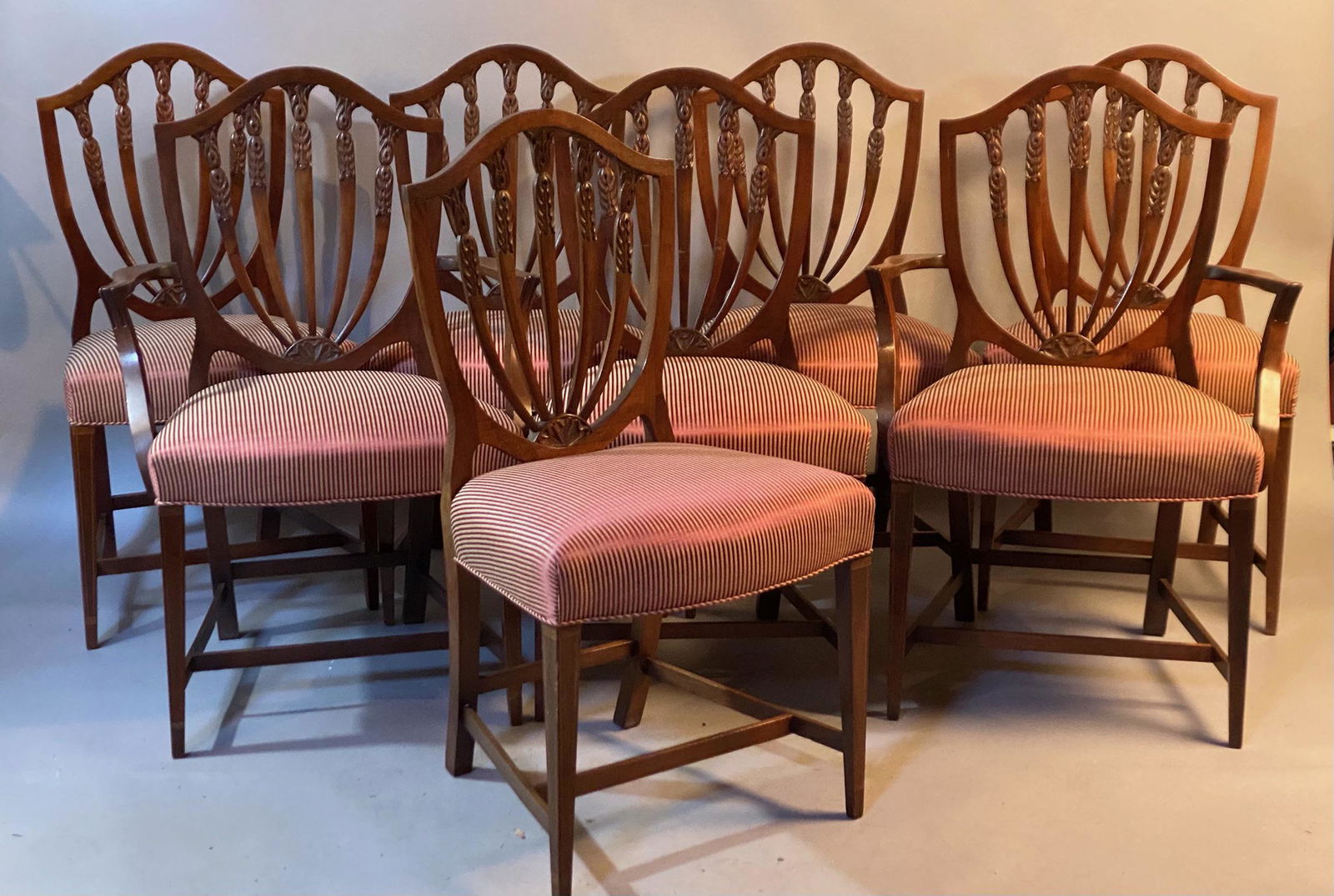 Set of Eight Federal Style Shield Back chairs (1 of 13)
