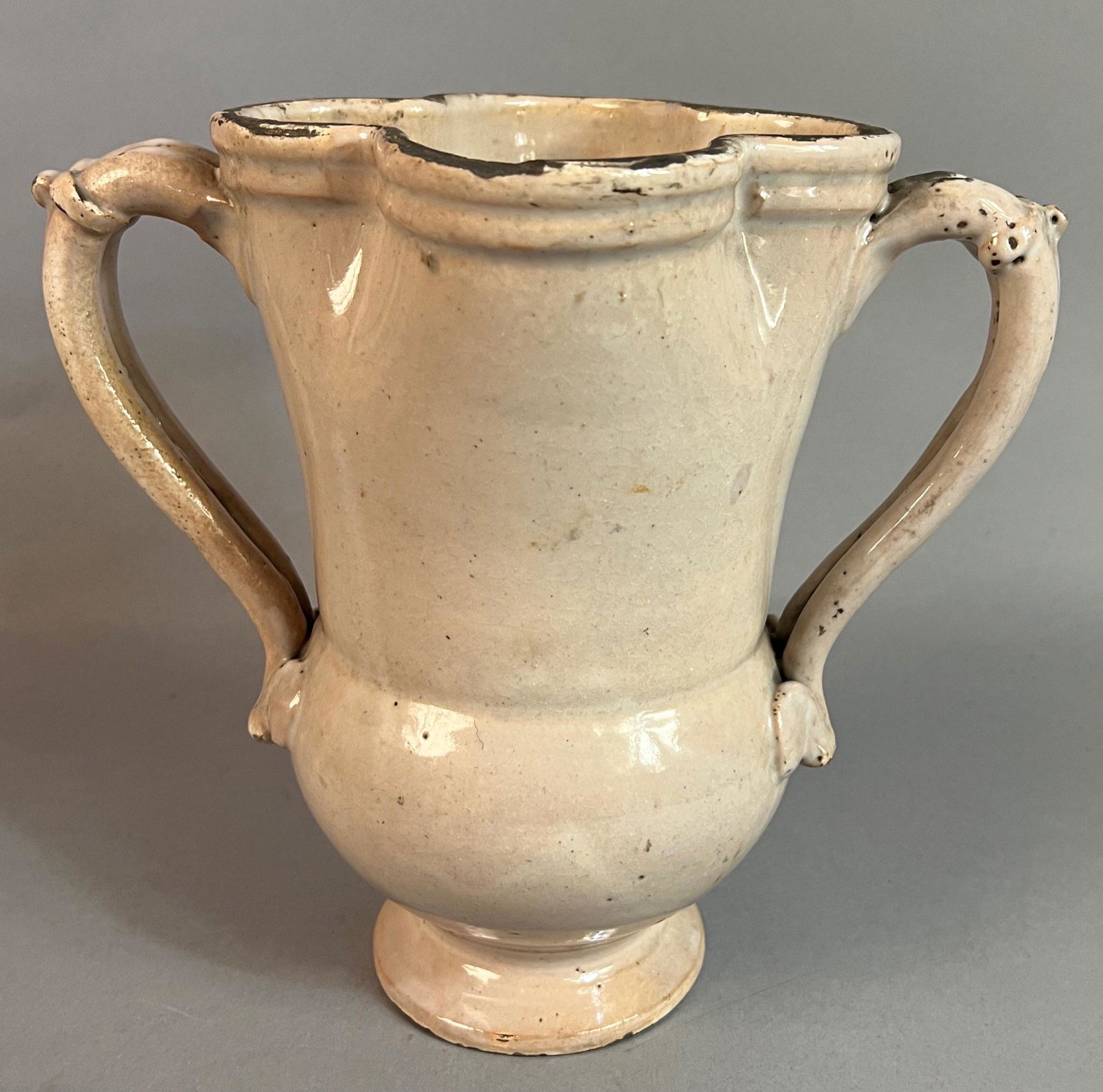 Antique Ceramic Handled Vase Possibly Delft (1 of 6)