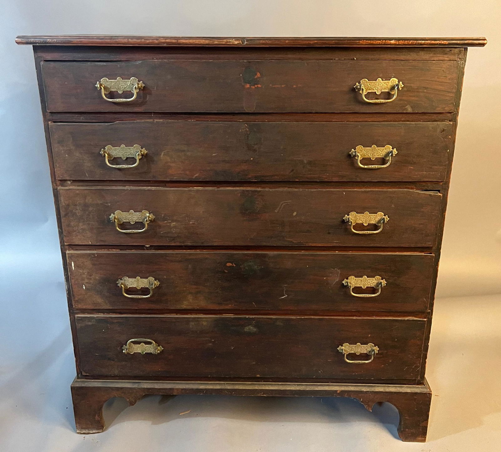 Chippendale Five Drawer Tall Chest (1 of 6)