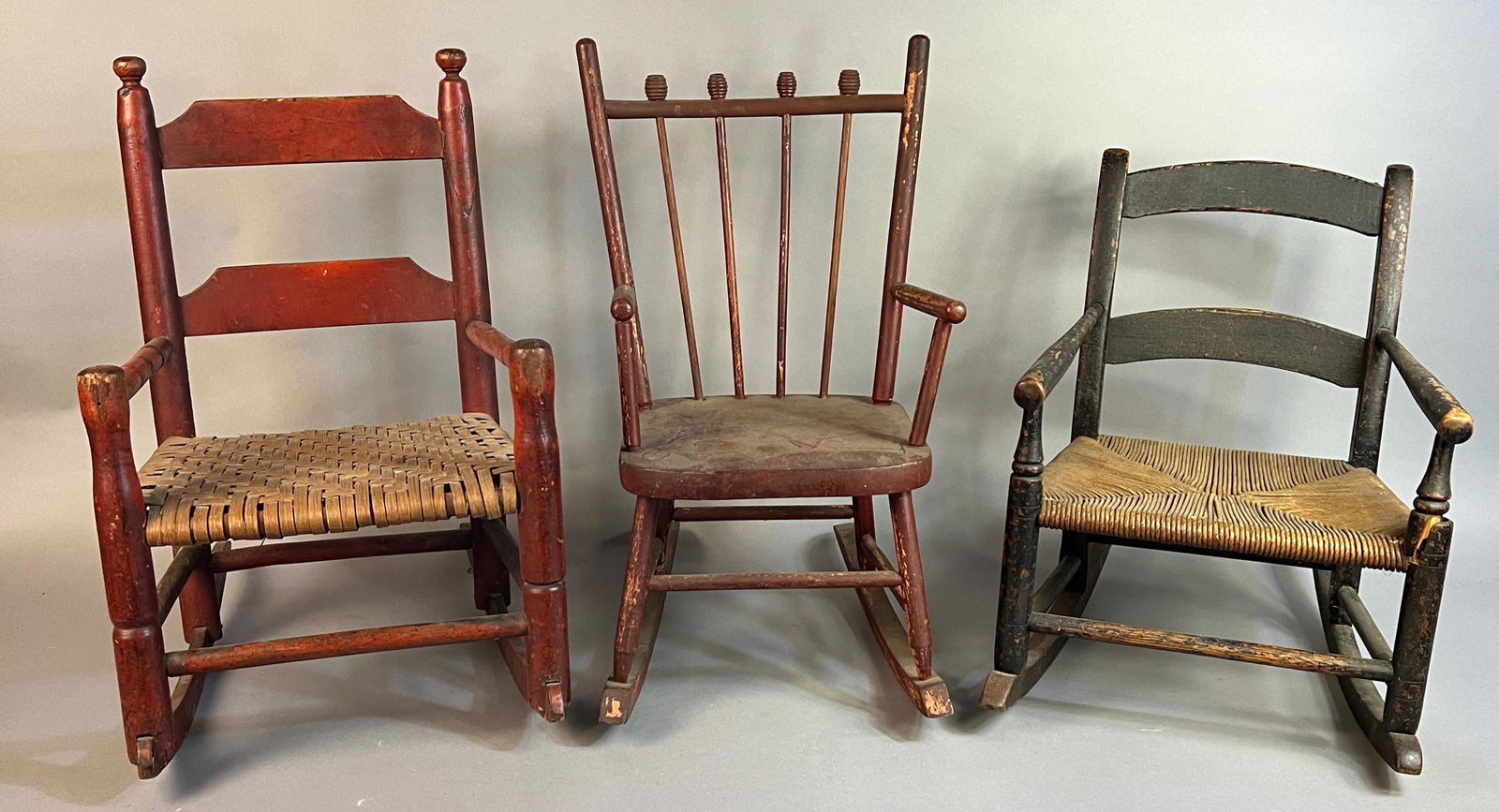 Three Painted Children s Rocking Chairs