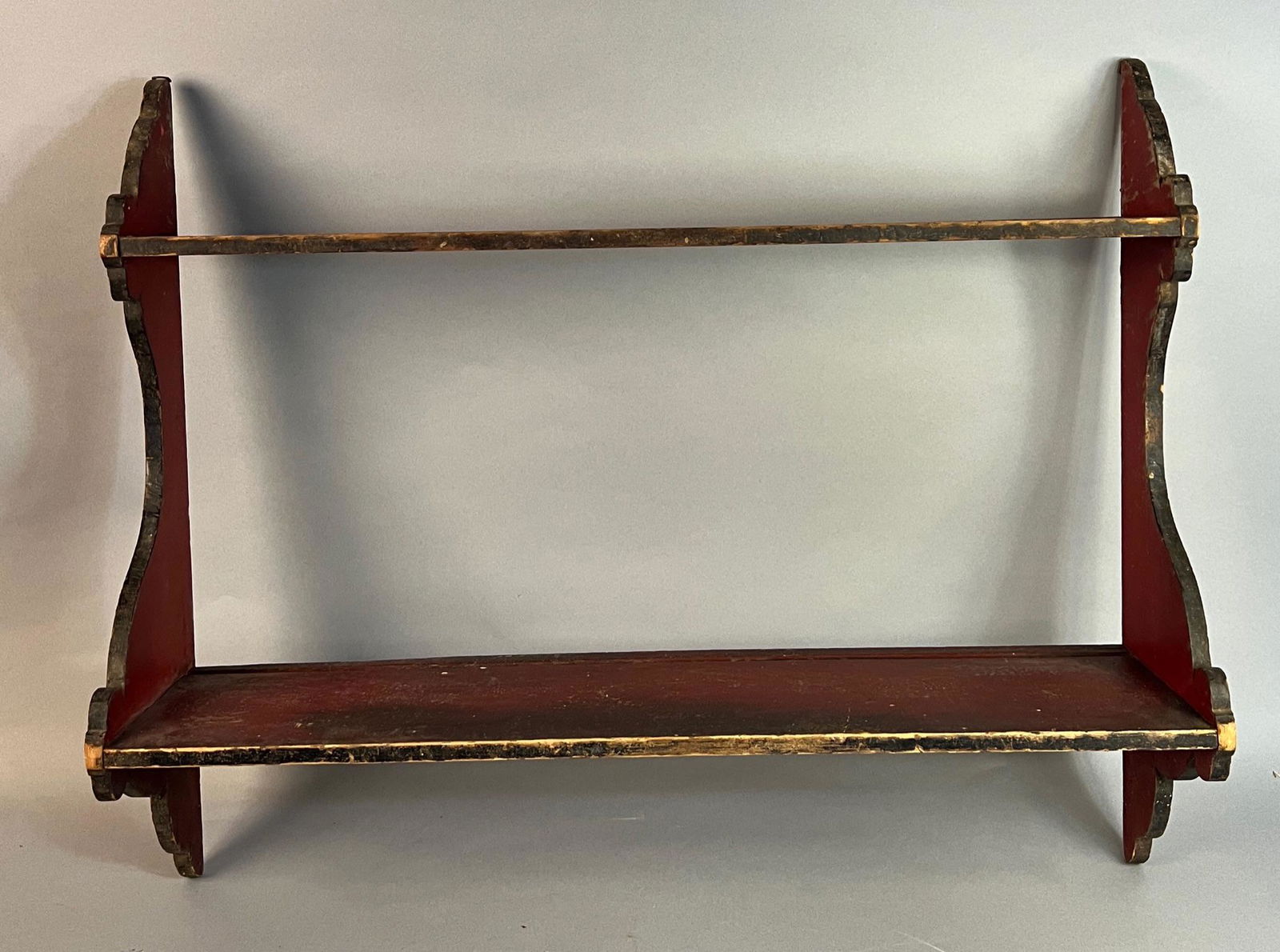 Red Painted Hanging Wall Shelf (1 of 7)