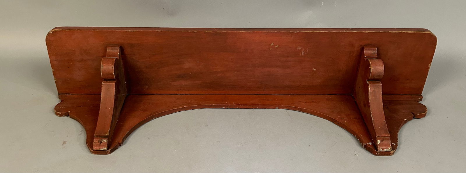 Antique Clock Shelf Red Paint (1 of 3)