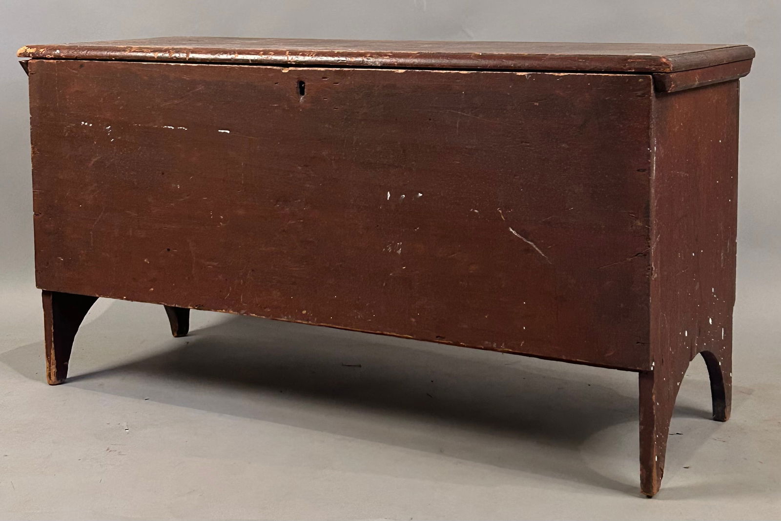 18th C Six Board Blanket Chest Red Paint (1 of 5)