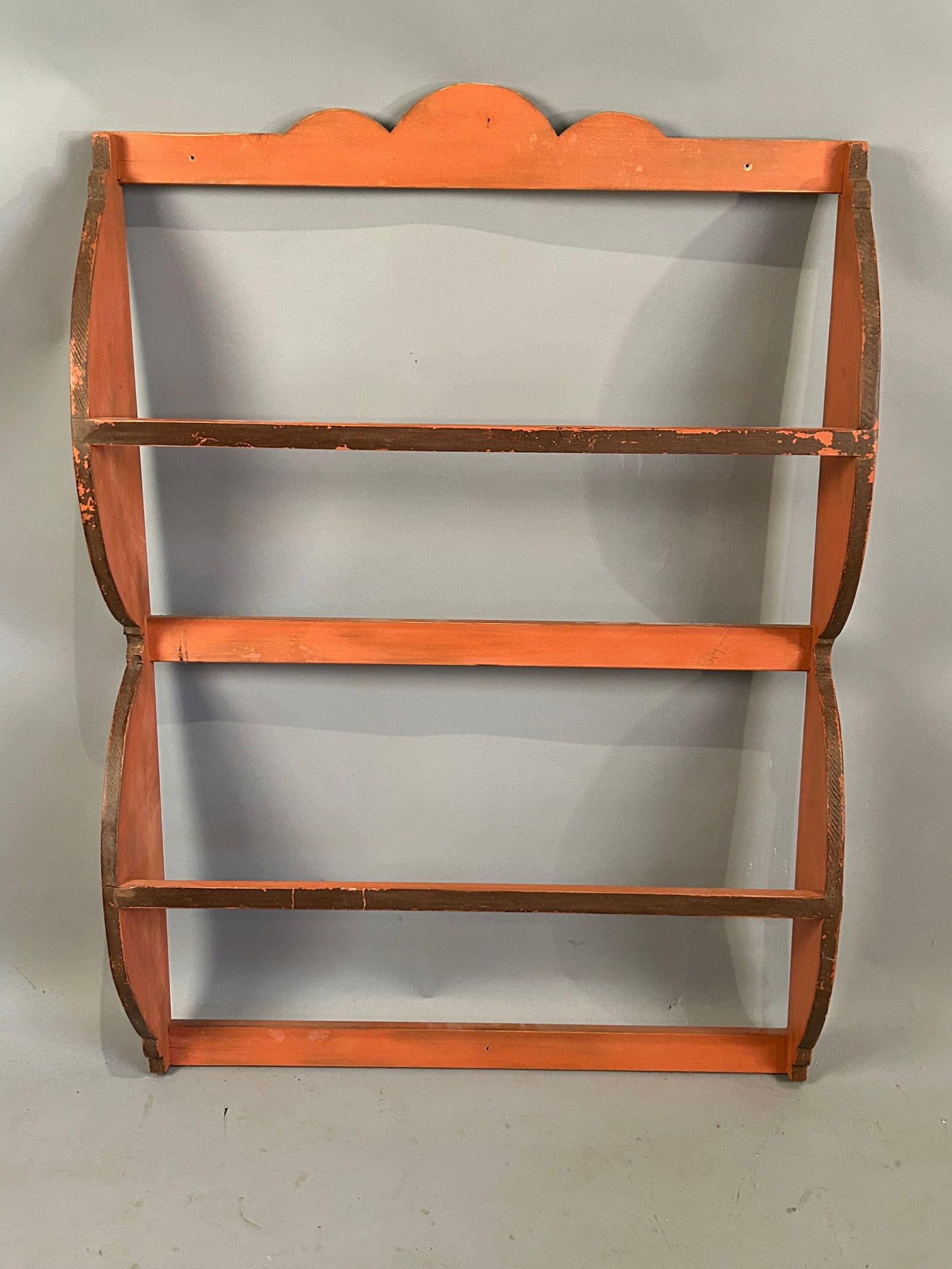 Vintage Quilt Rack w Top Crest & Salmon Paint (1 of 6)