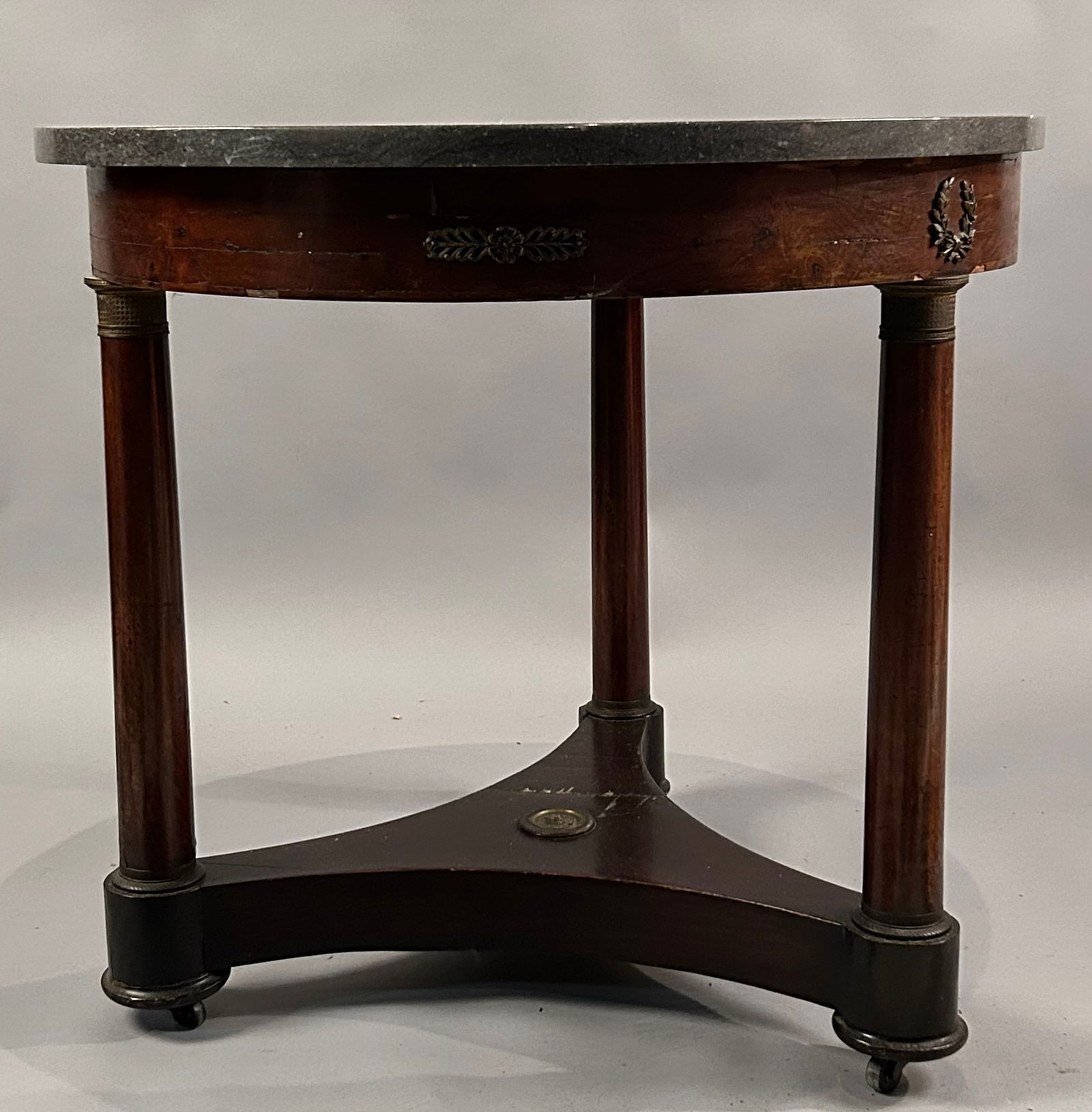 Round Empire Marble Top Library Table (1 of 7)