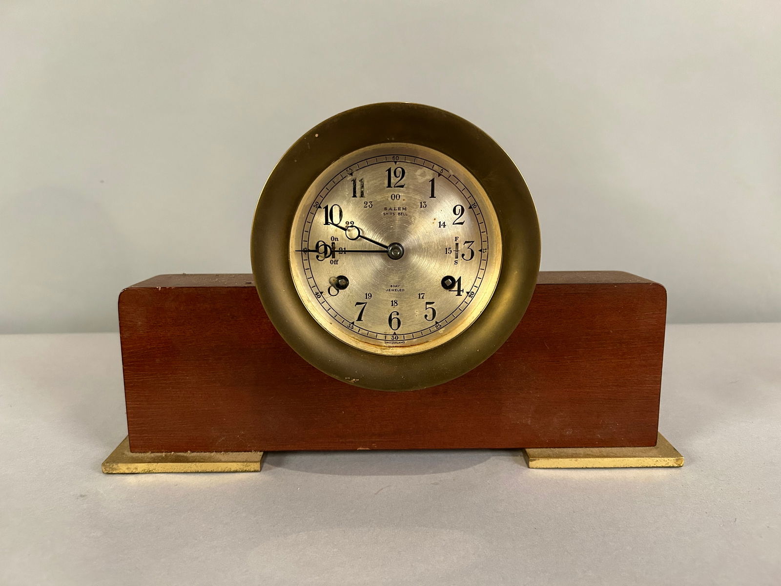 Salem Ships Bell Brass Clock (1 of 4)
