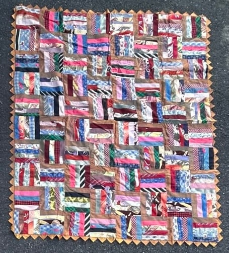Antique Log Cabin Quilt Felt Back (1 of 2)