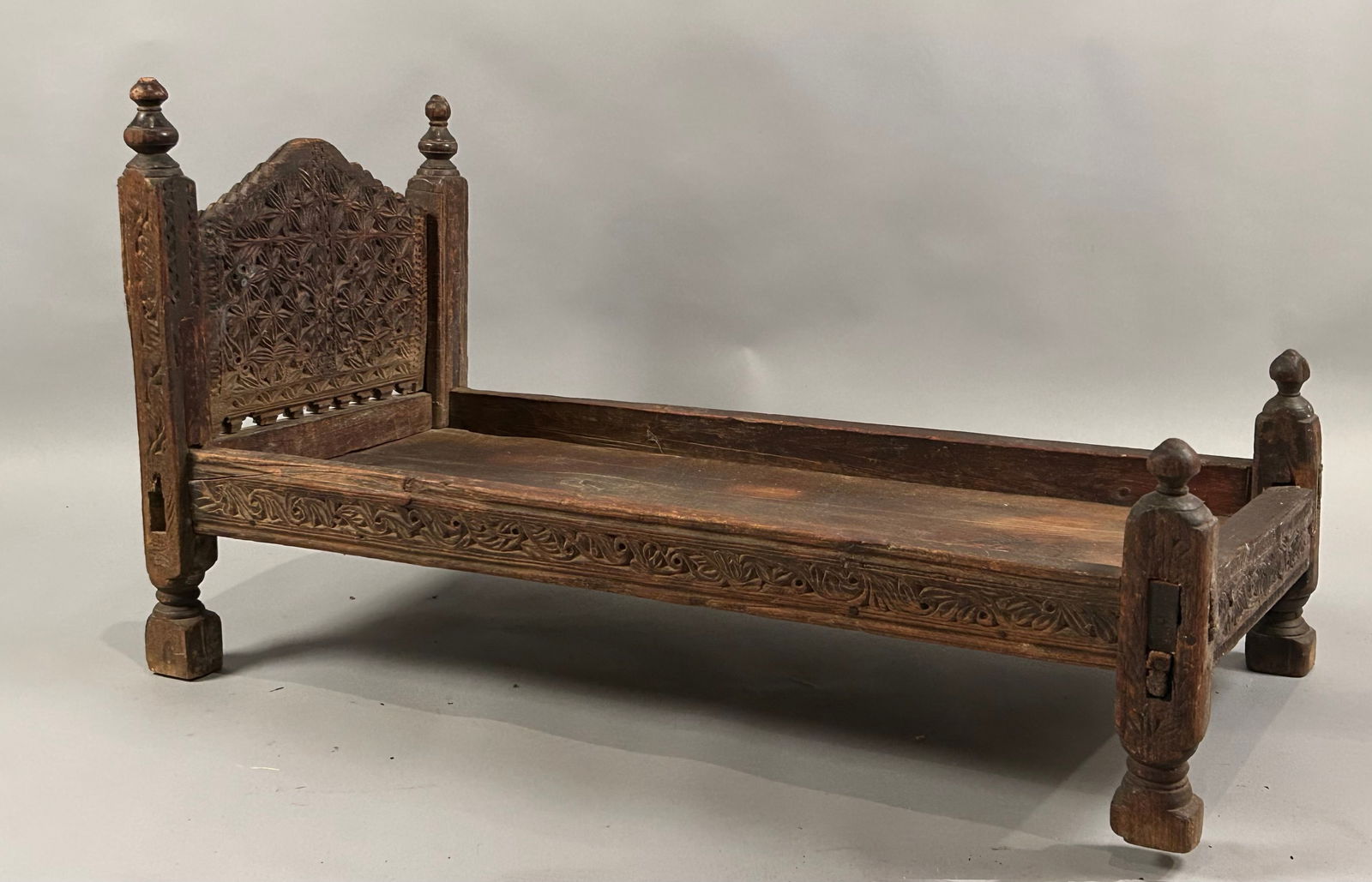Antique Carved Pakistani Childs Bed (1 of 7)