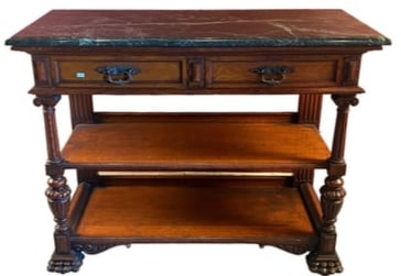 Aesthetic Movement Oak Server w Carved Feet (1 of 8)