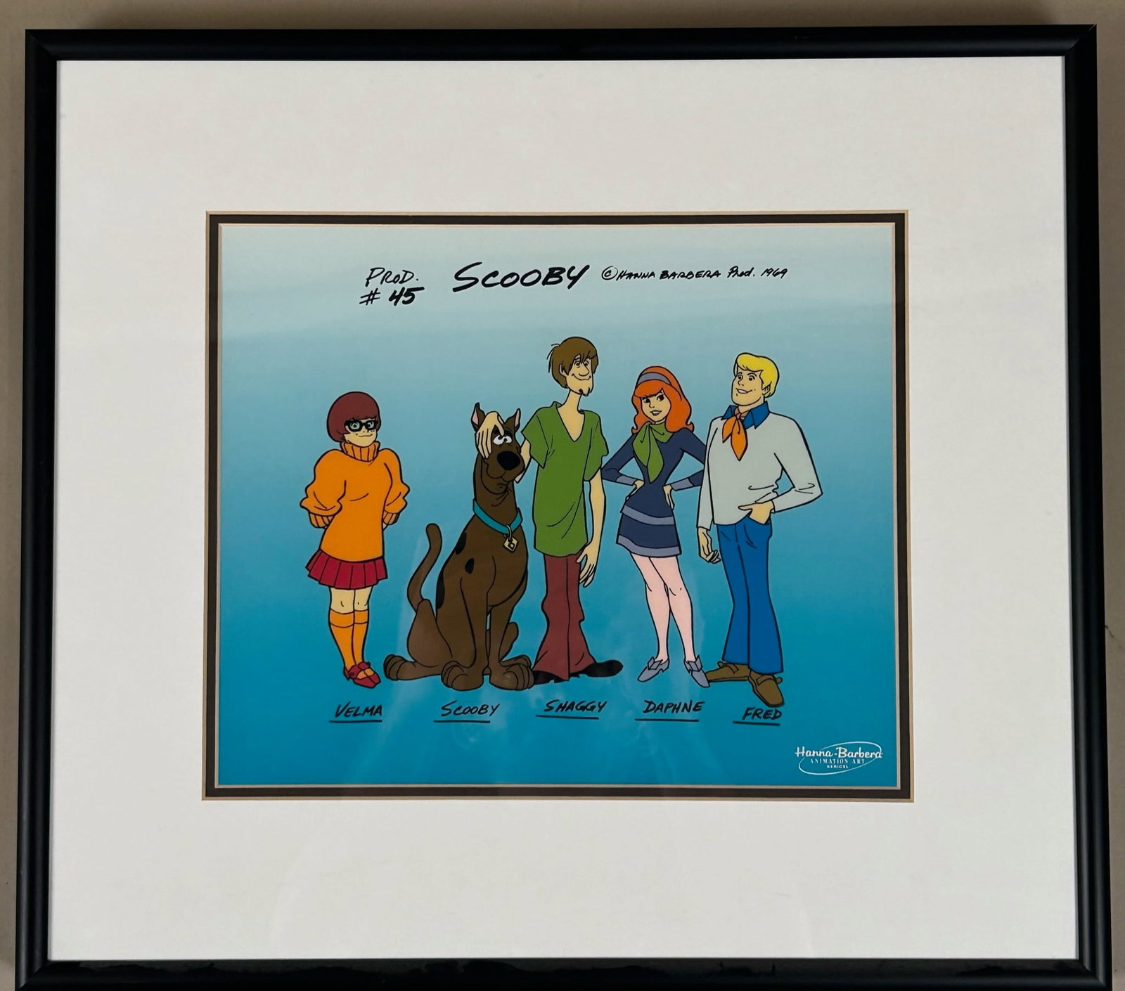 Scooby-Doo line-up Sericel Framed w Cert (1 of 3)