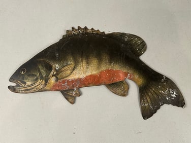 Black Bass Navy Chew Antique Fish Advertising Sign
