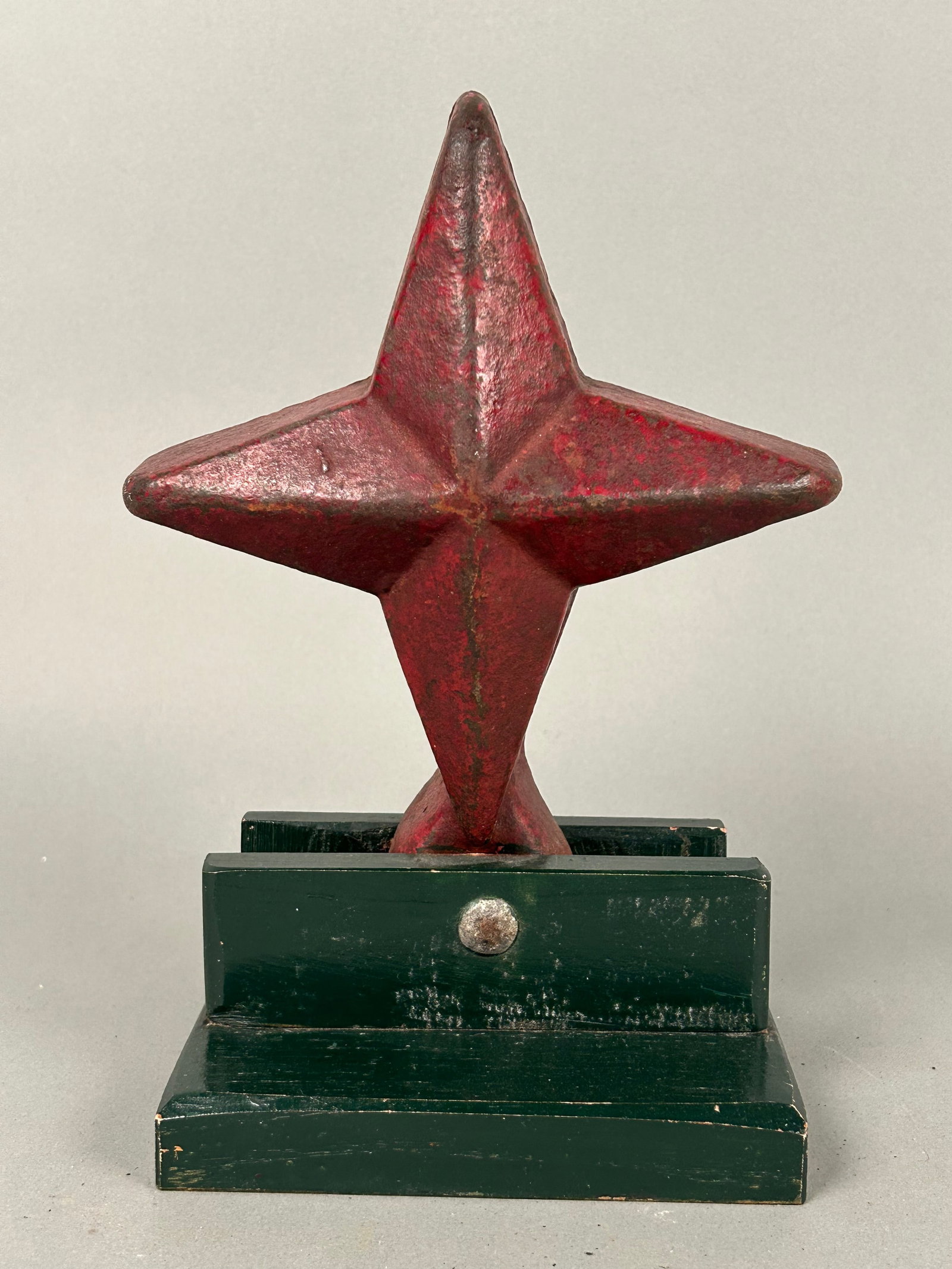 Antique Cast Iron Architectural Star Original Red Paint (1 of 6)