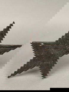 Antique Cast Iron Architectural Star w Heart Points: Antique Cast-iron architectural star with heart points. Five points with hearts. Cast Iron 7 1/2 inch diameter.Provenance: Robert and Jane Cottingham Collection Newtown, CT