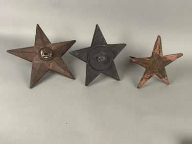 3 Antique Cast Iron Stars