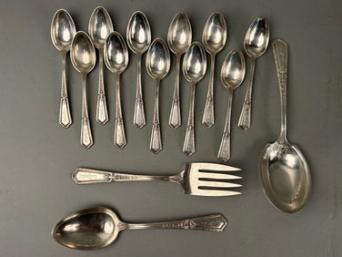 14 pcs Louis XIV Sterling Silver