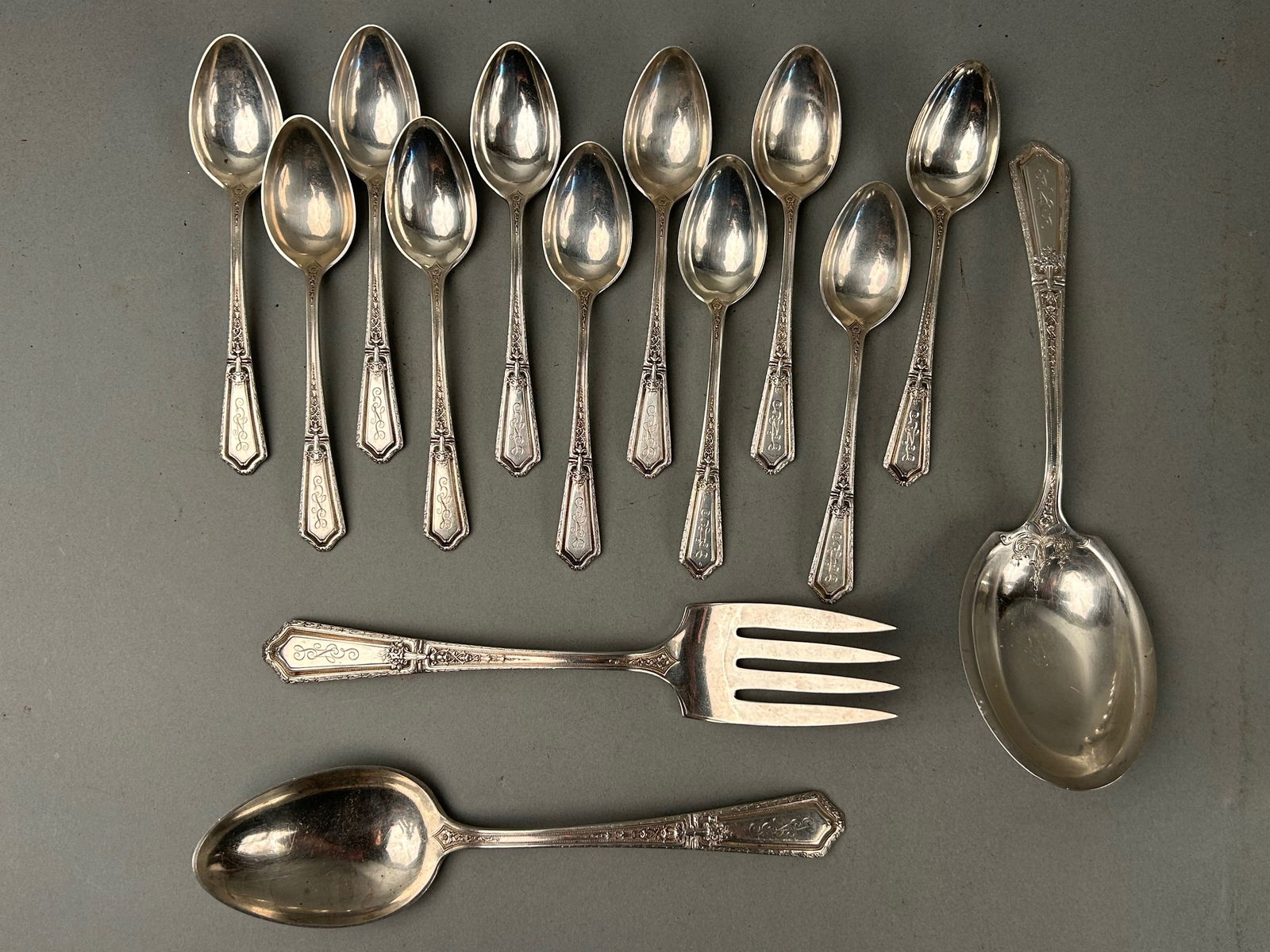 14 pcs Louis XIV Sterling Silver (1 of 6)