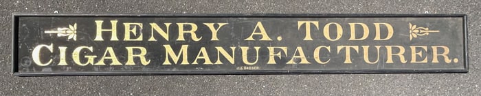 19th c Henry A Todd Cigar Manufacturer Large Sign