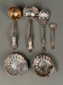 6 pcs Sterling Silver w Shell Design